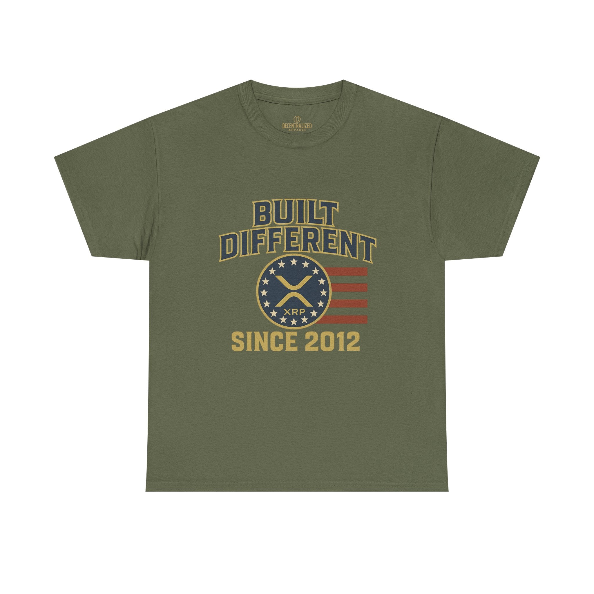 Built Different Since 2012 T-Shirt — American Flag Vintage Crew Tee