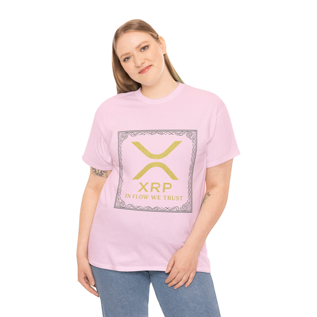 XRP Logo T-Shirt — "In Flow We Trust" Crypto Tee for Ripple Fans