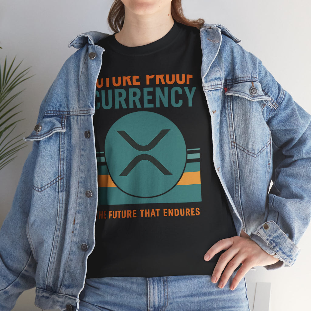 RIPPLE XRP 'Future Proof Currency' Graphic Tee — Crypto Retro Logo Shirt