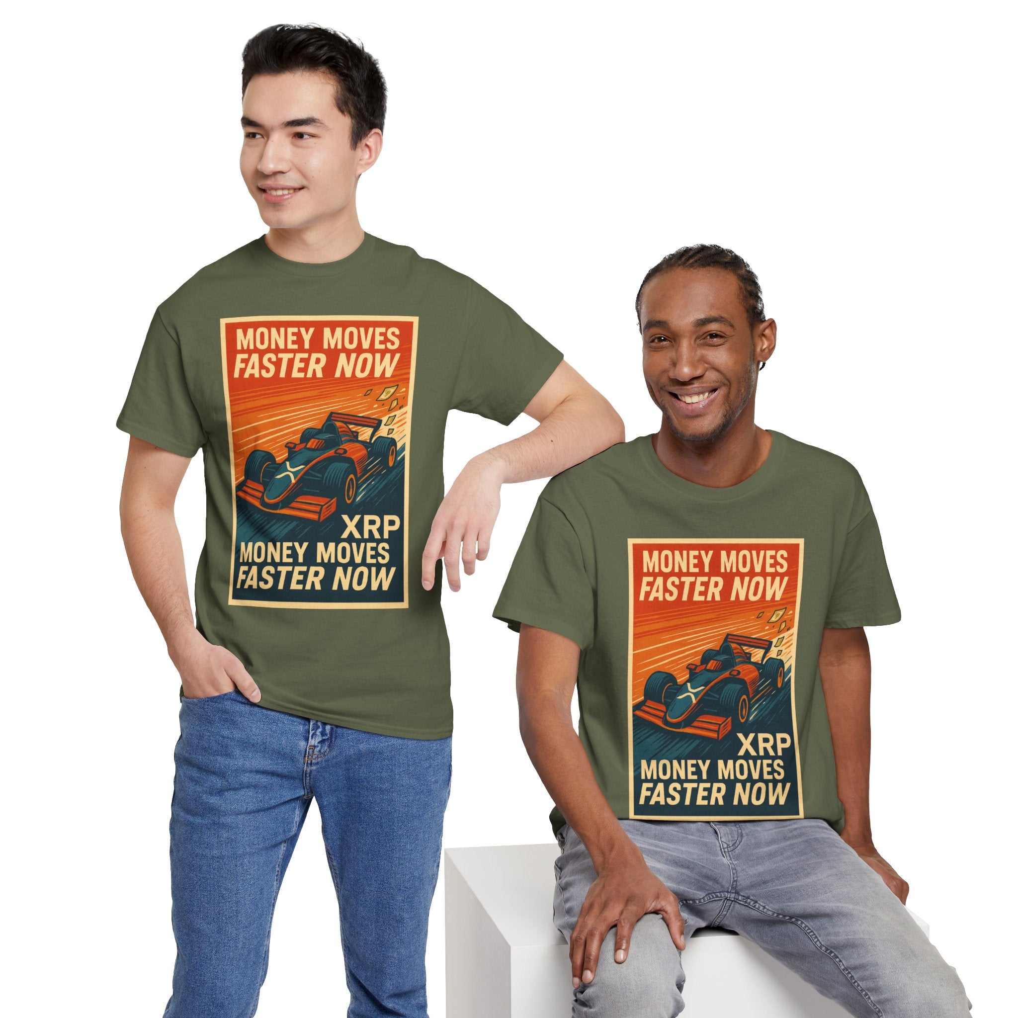 XRP 'Money Moves Faster Now' Racing Tee — Crypto Enthusiast T-Shirt