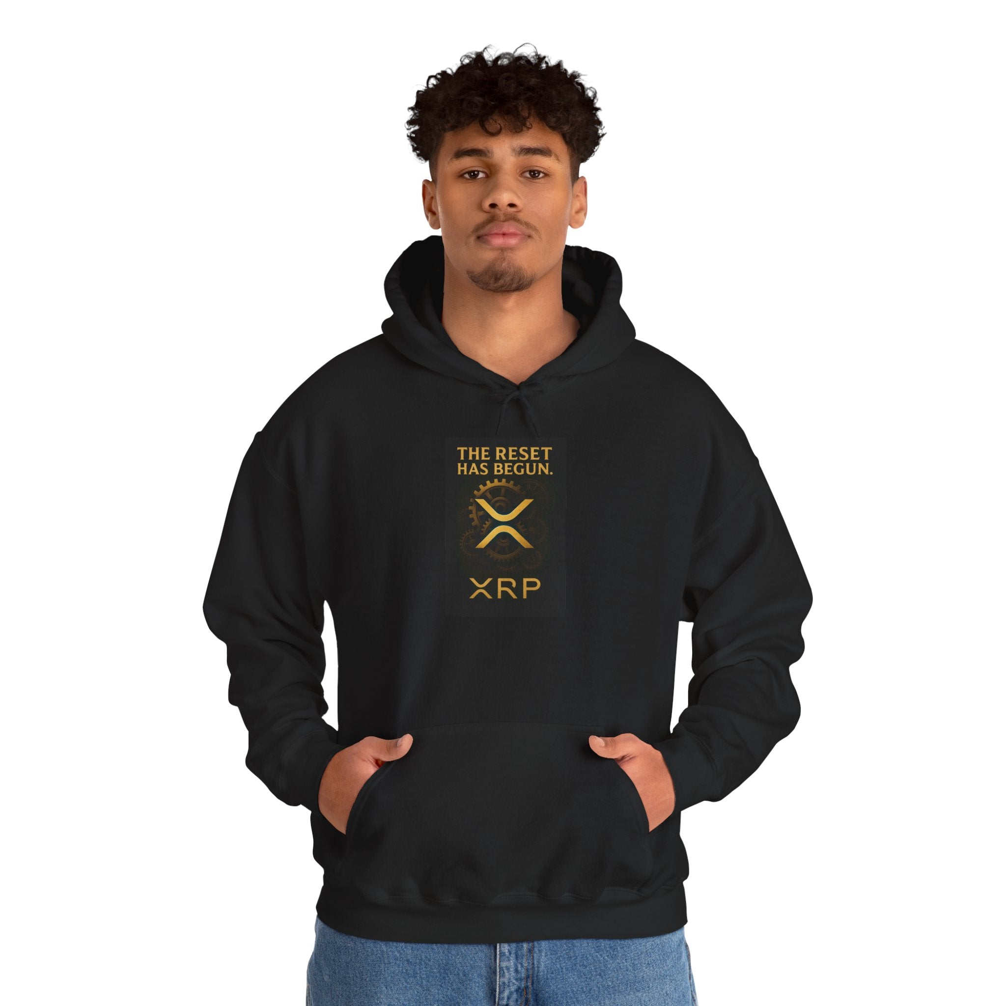XRP Hoodie — "The Reset Has Begun" Crypto Logo Pullover