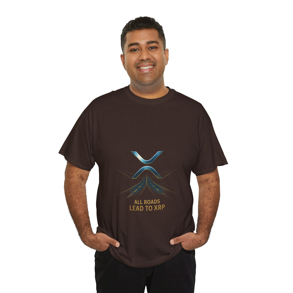 All Roads Lead to XRP T-Shirt — Crypto Ripple Logo Tee