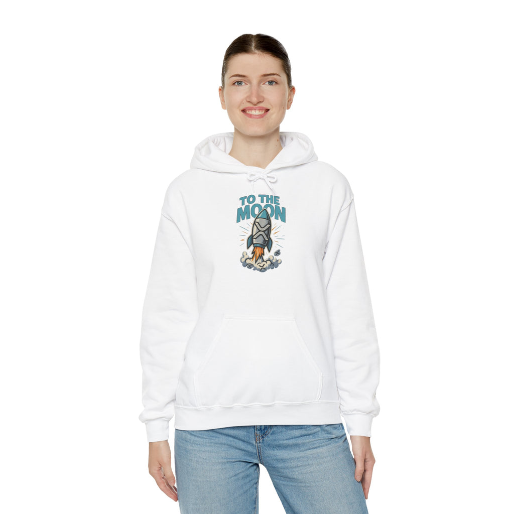Hoodie — 'To The Moon' Rocket Graphic Pullover