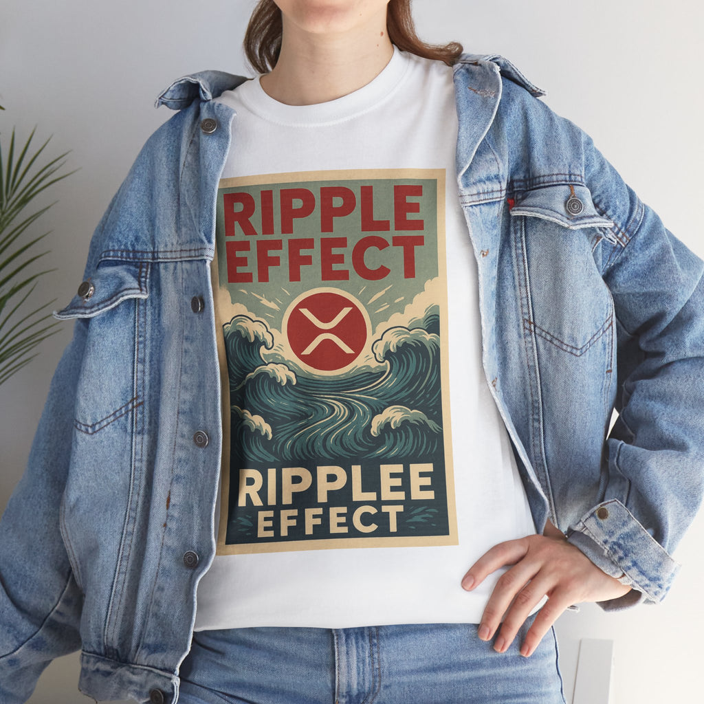 Ripple Effect Tee — Vintage Wave XRP Crypto Graphic T-Shirt