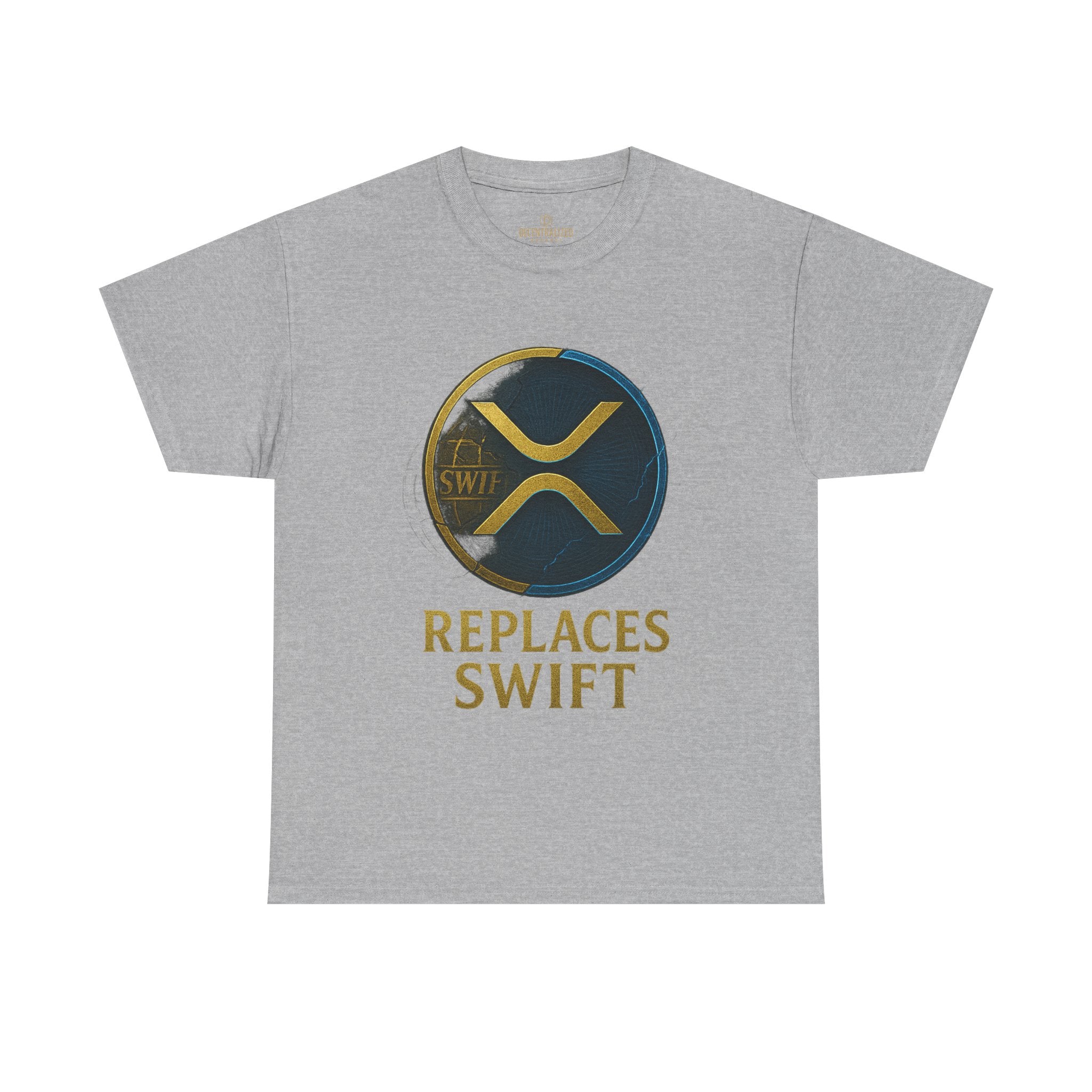 XRP 'Replaces Swift' Cotton Tee — Crypto Ripple Logo T-Shirt