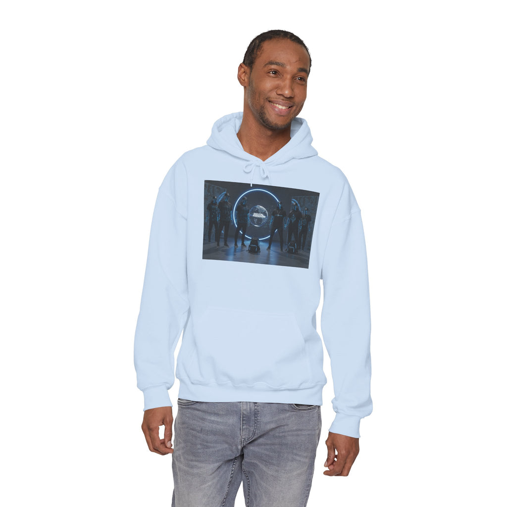 Futuristic Neon Portal Hoodie – Cyberpunk Sci‑Fi Crew Graphic Sweatshirt