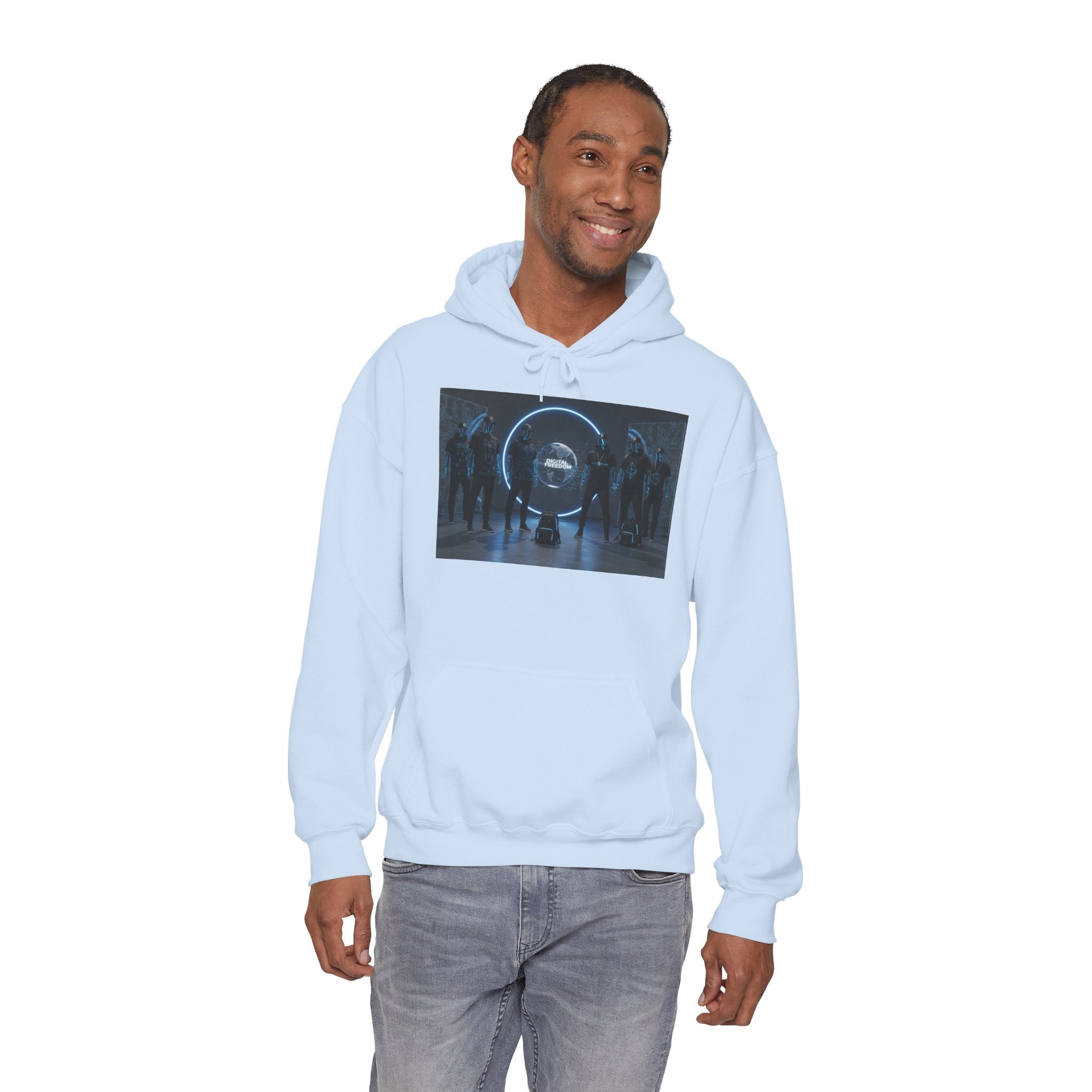 Futuristic Neon Portal Hoodie – Cyberpunk Sci‑Fi Crew Graphic Sweatshirt