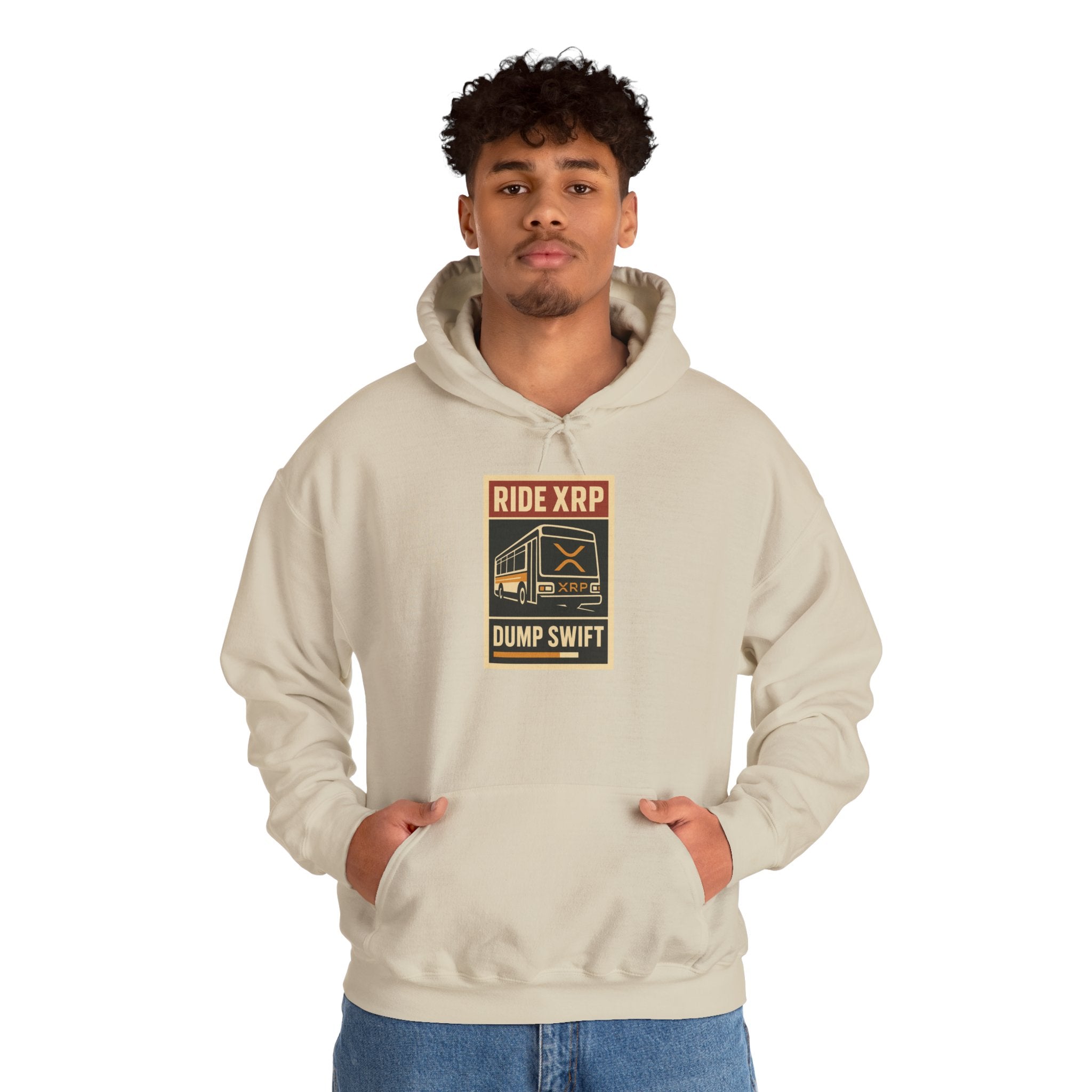 XRP Crypto Hoodie — "Ride XRP, Dump Swift" Retro Badge