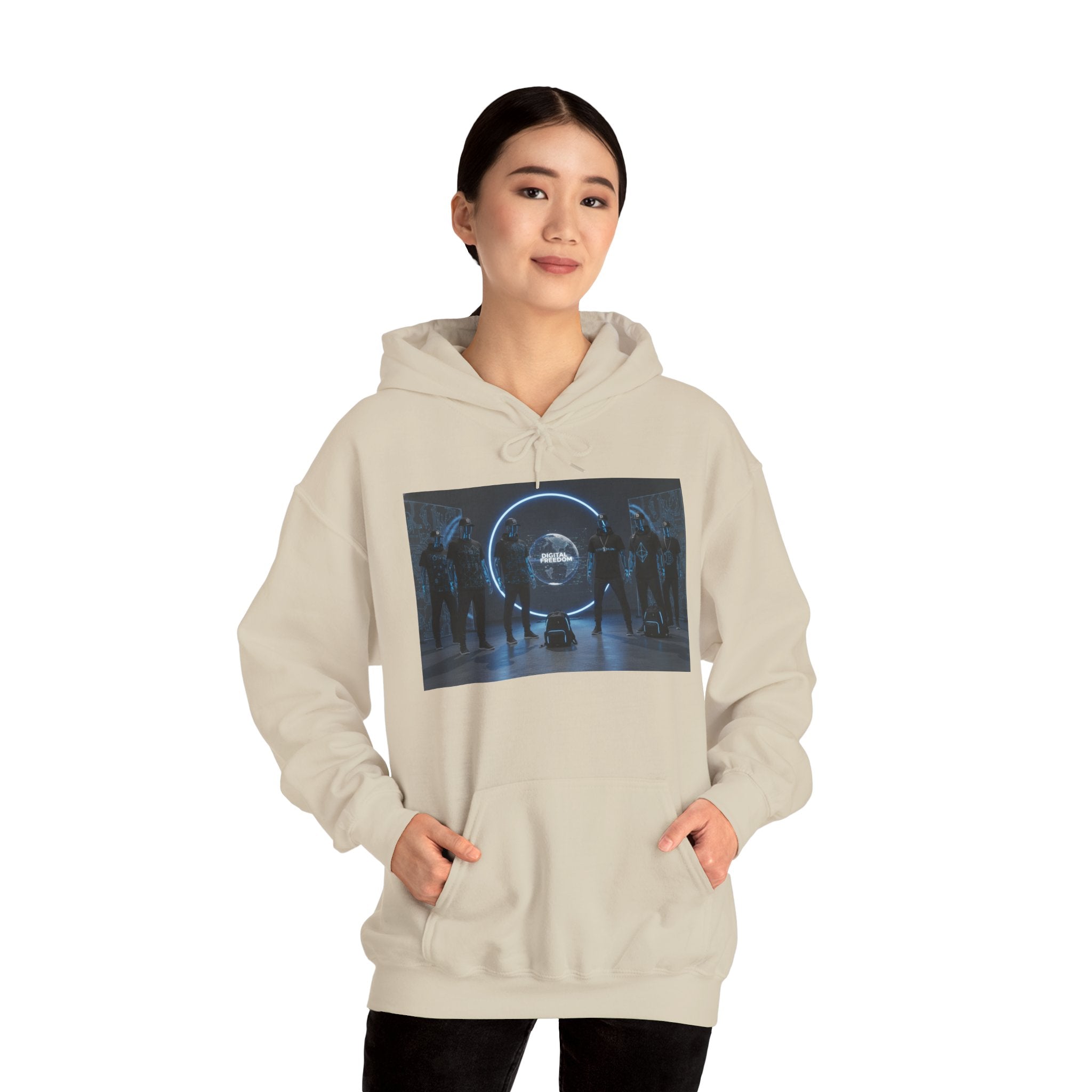 Futuristic Neon Portal Hoodie – Cyberpunk Sci‑Fi Crew Graphic Sweatshirt