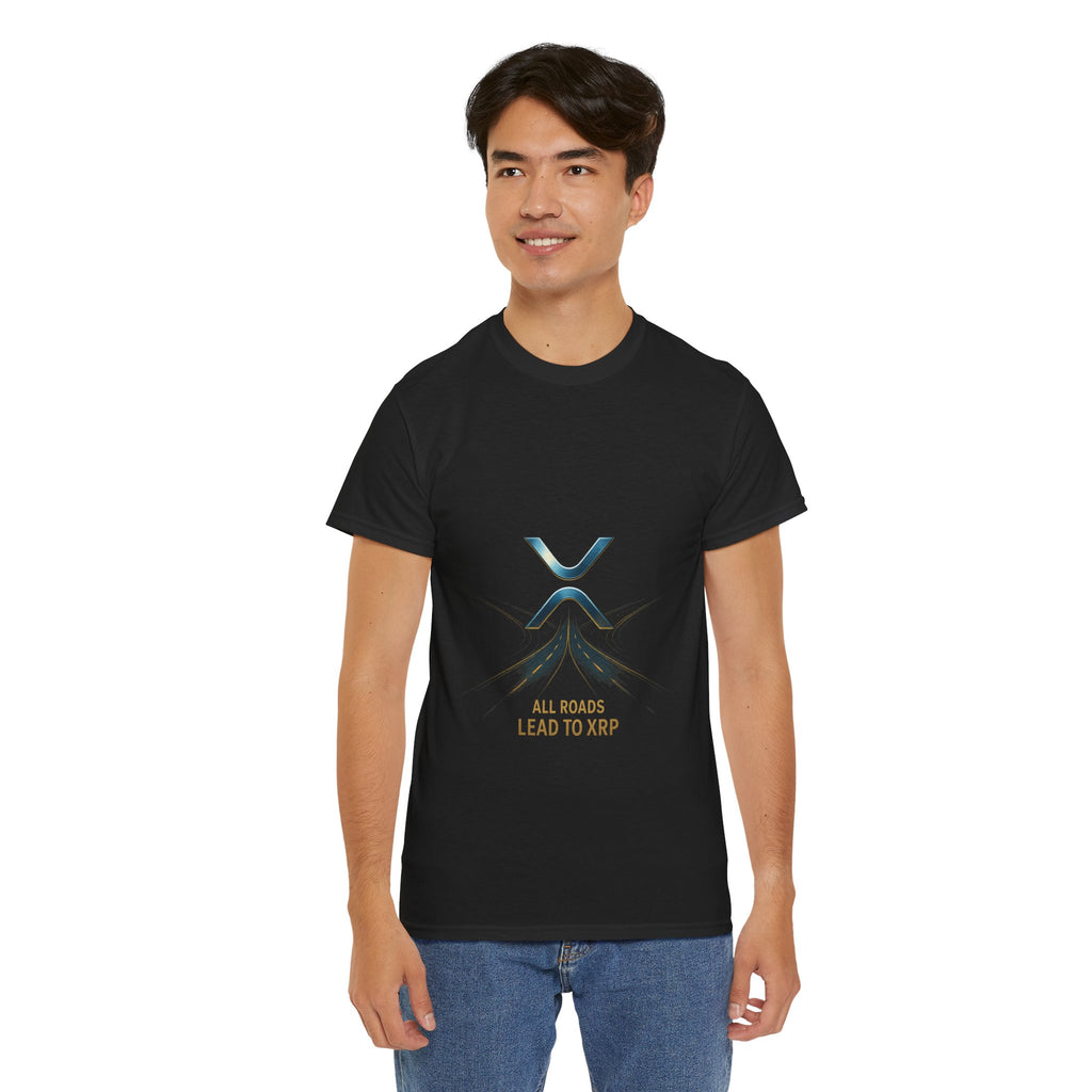 All Roads Lead to XRP T-Shirt — Crypto Ripple Logo Tee