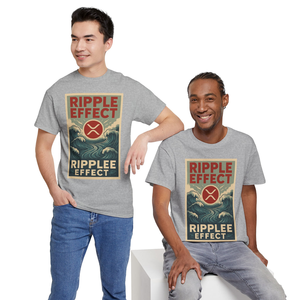 Ripple Effect Tee — Vintage Wave XRP Crypto Graphic T-Shirt