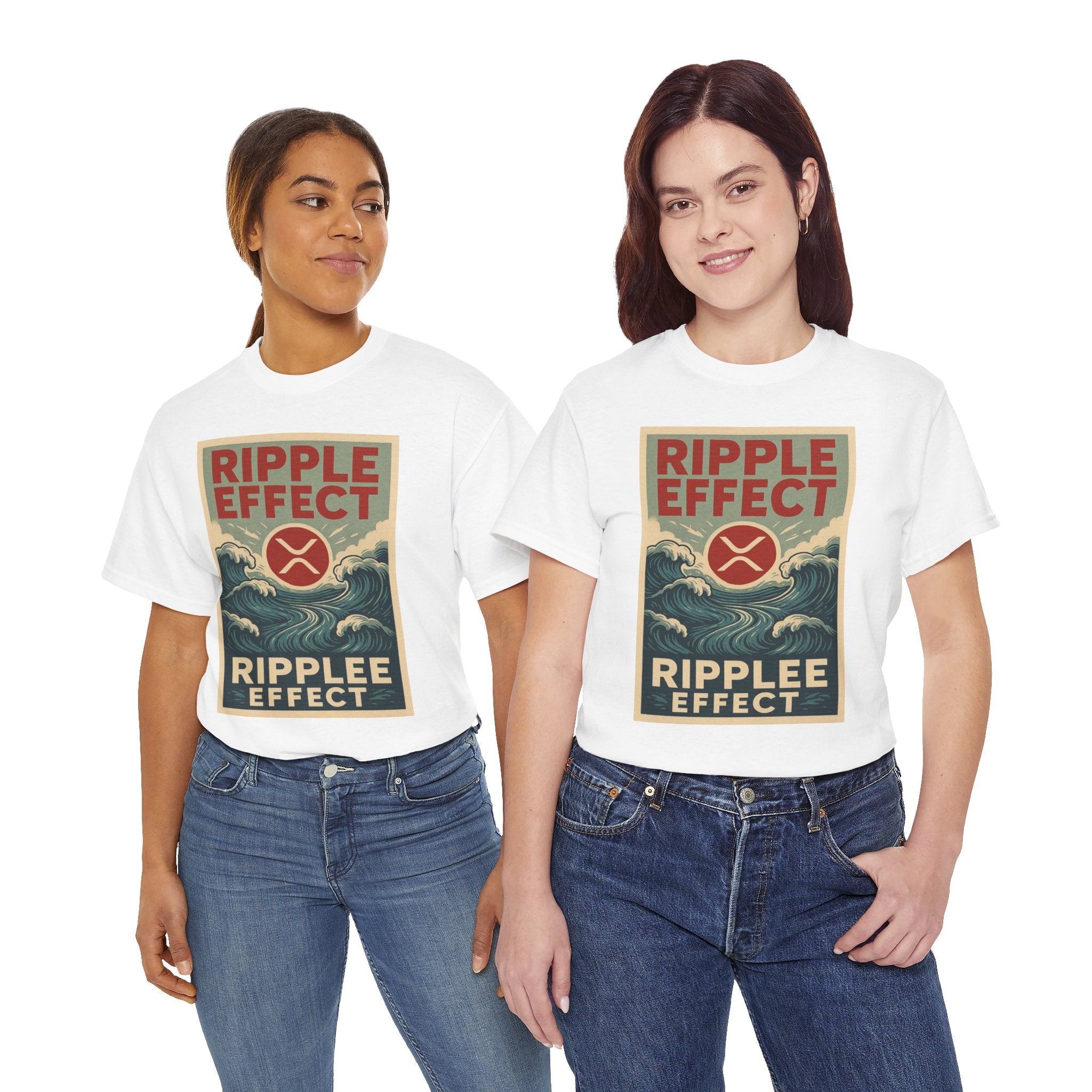 Ripple Effect Tee — Vintage Wave XRP Crypto Graphic T-Shirt