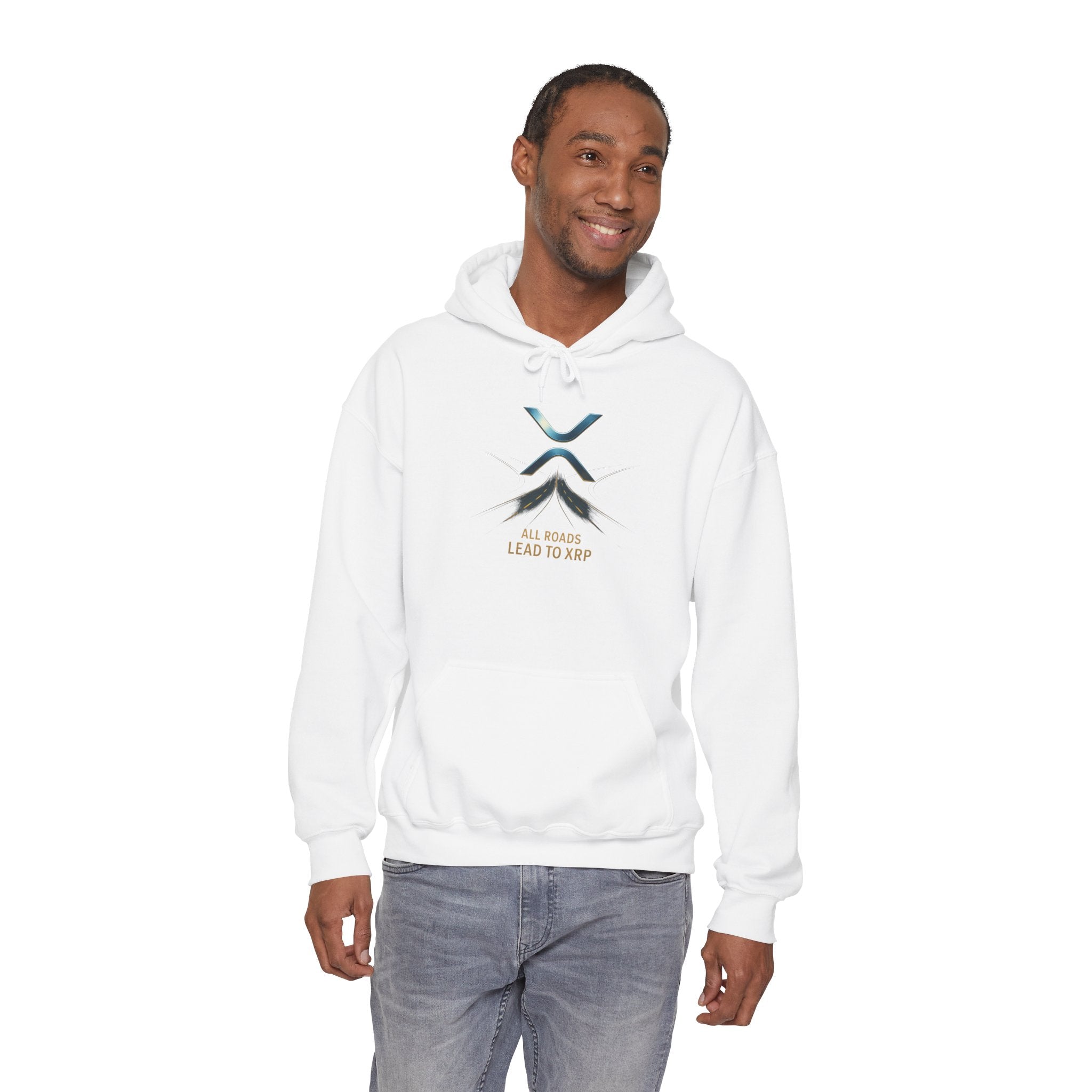 XRP Logo Hoodie — "All Roads Lead to XRP" Minimal Crypto Hoodie