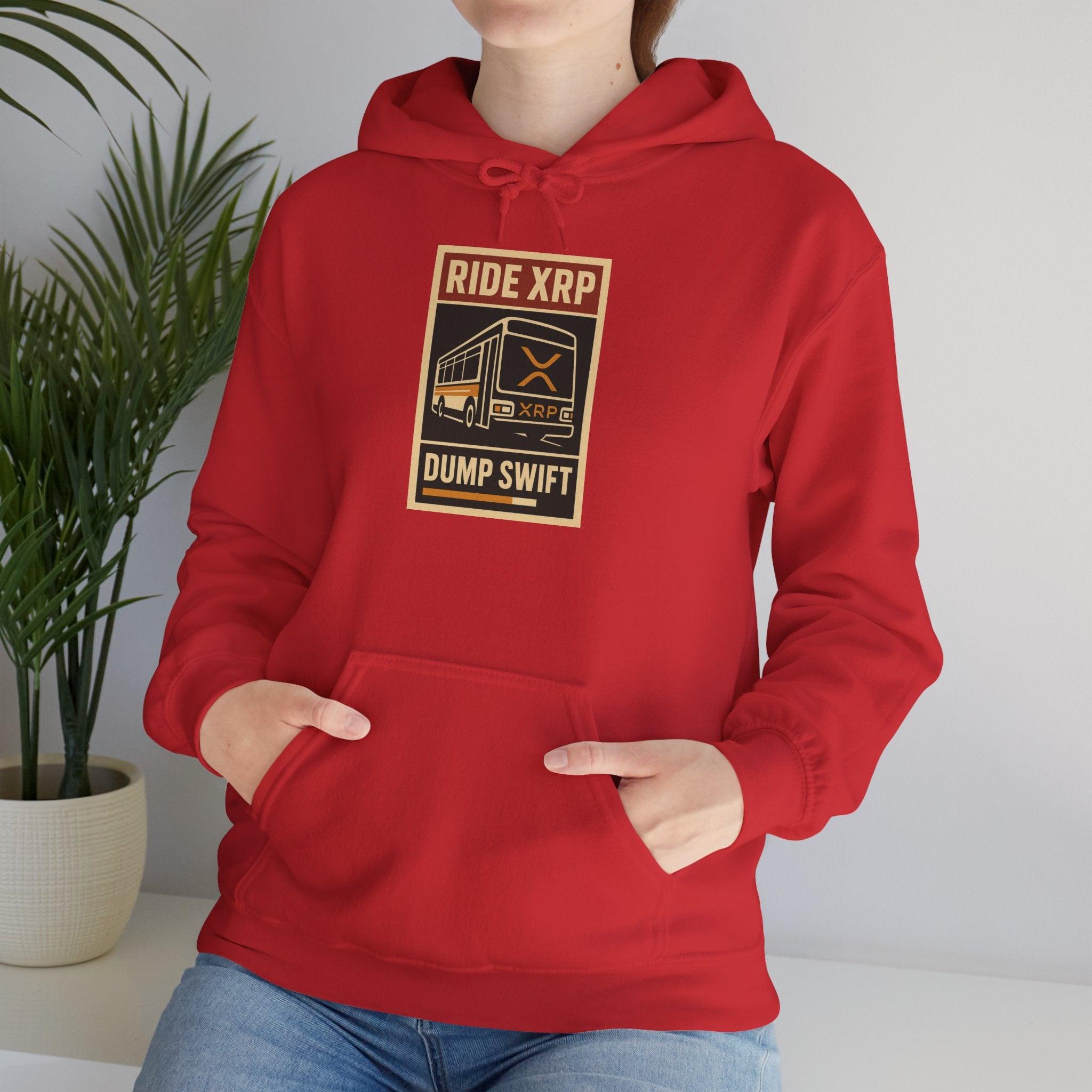 XRP Crypto Hoodie — "Ride XRP, Dump Swift" Retro Badge