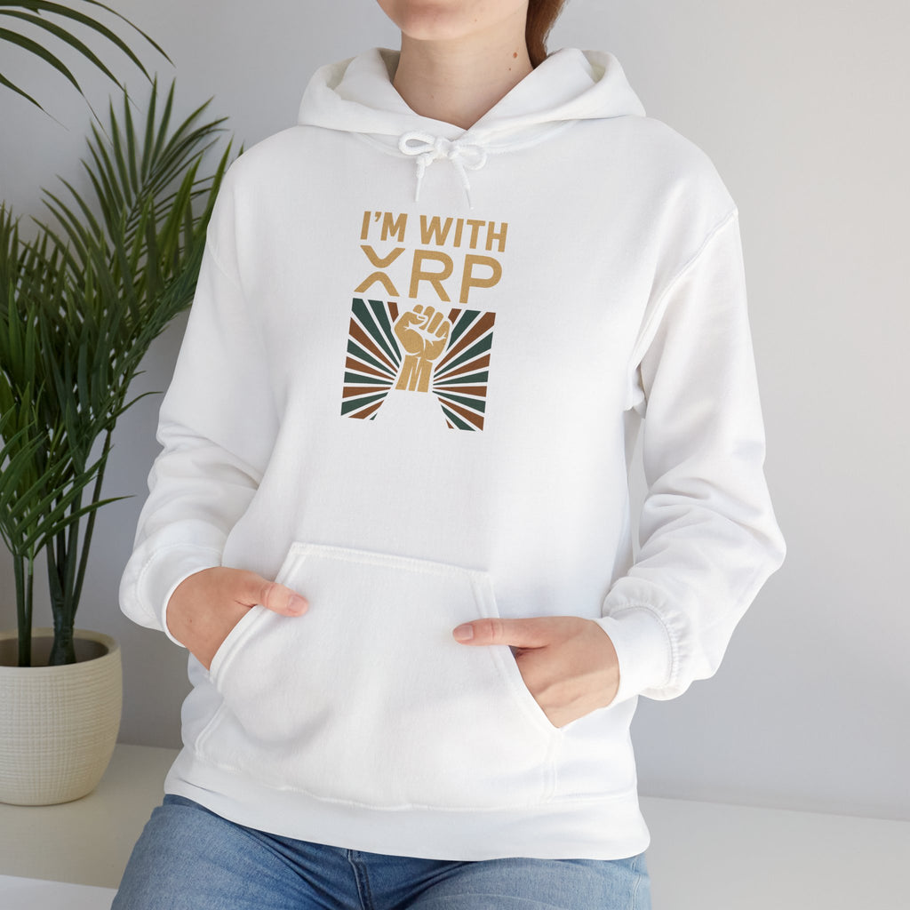Hoodie — "I'm With XRP" Retro Crypto Graphic Hoodie
