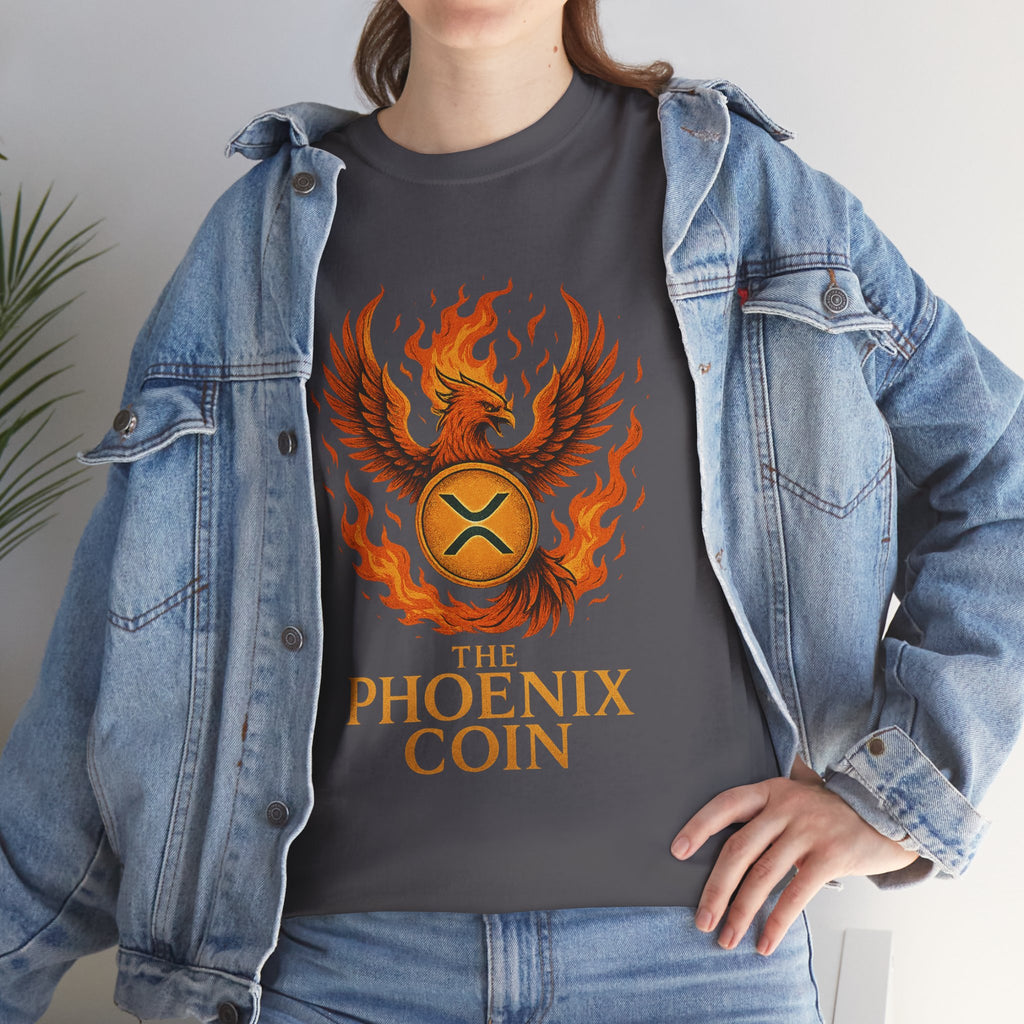 Phoenix Coin T‑Shirt — Fiery Phoenix Crypto Logo Tee
