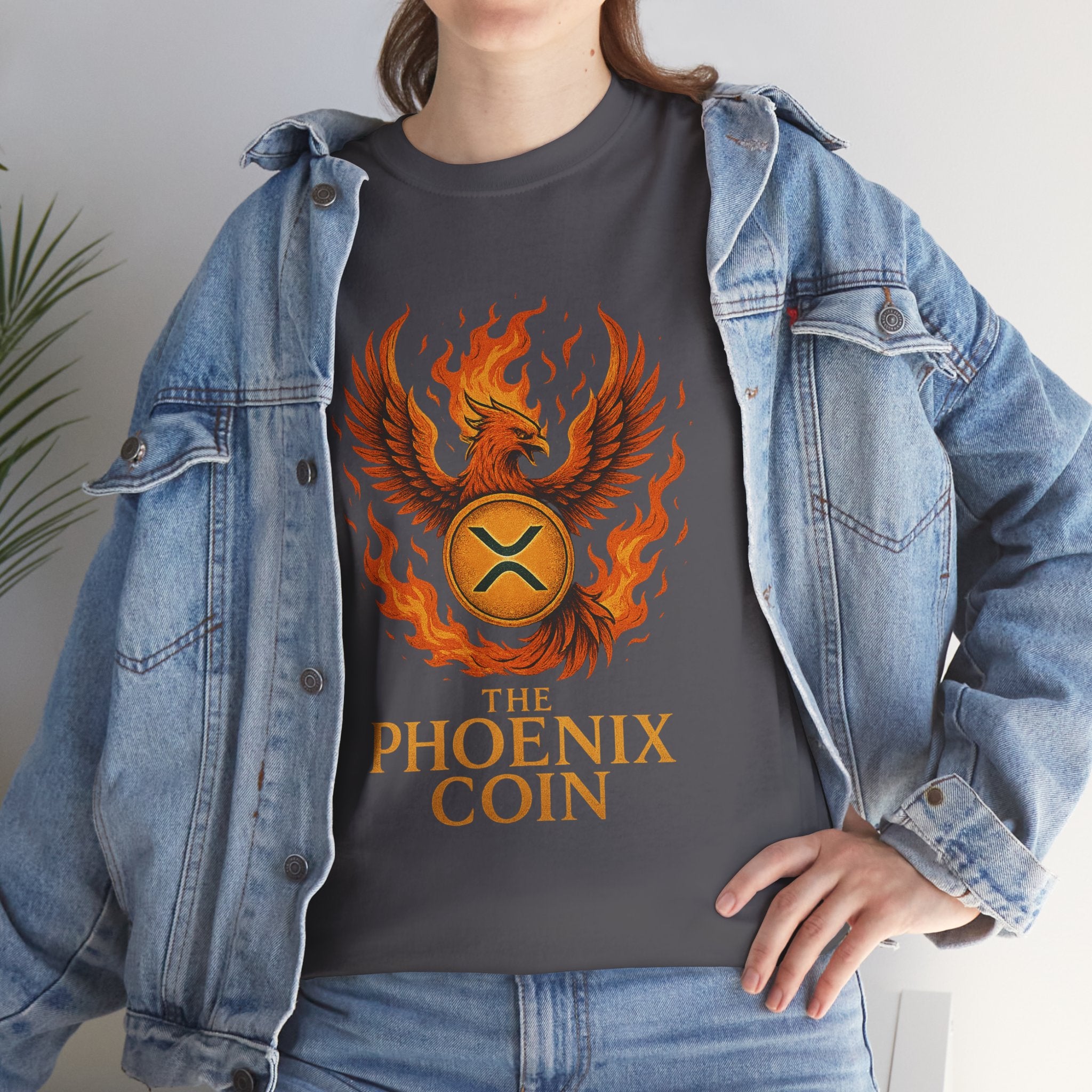 Phoenix Coin T‑Shirt — Fiery Phoenix Crypto Logo Tee