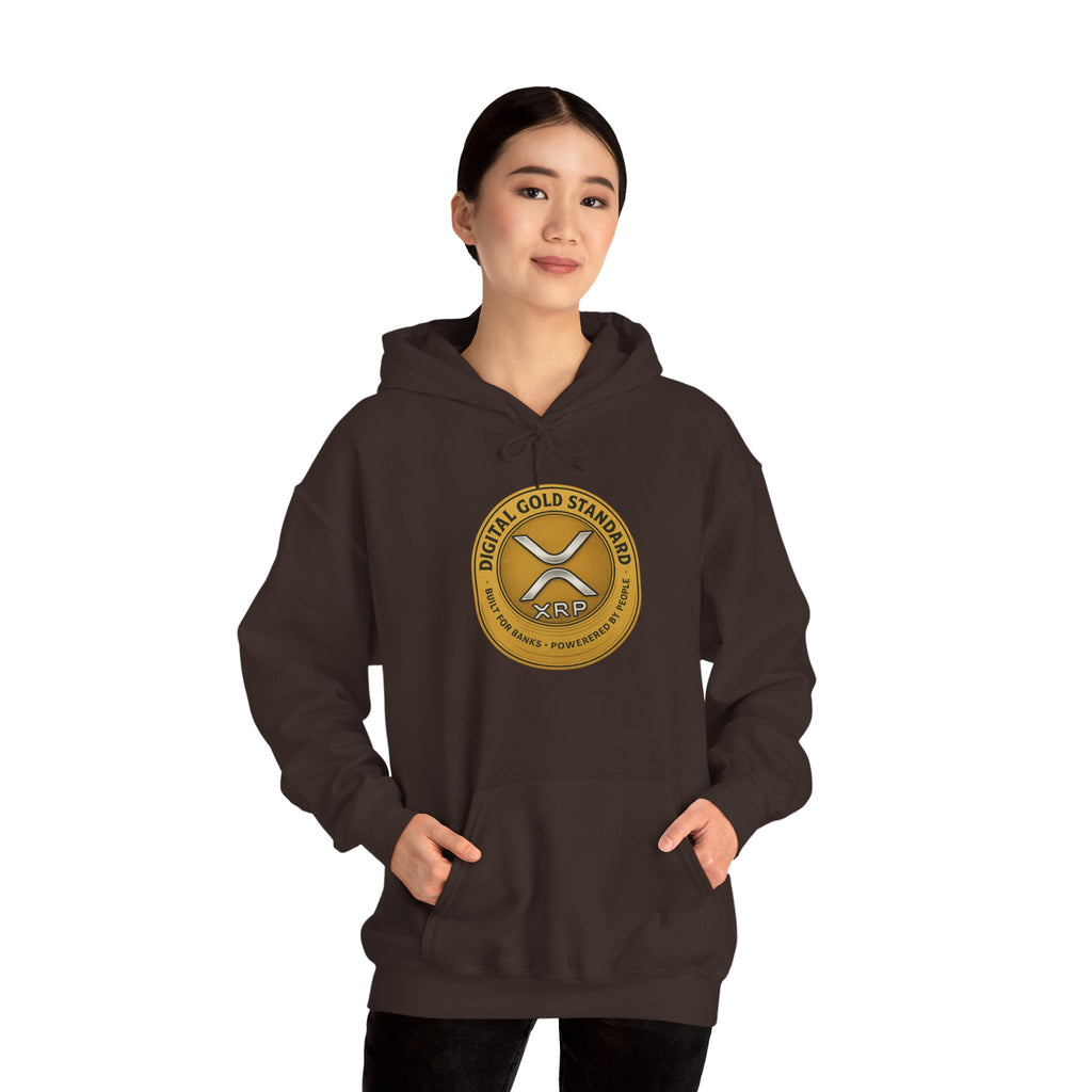 Crypto Coin Logo Hoodie — Digital Gold Standard XRP Emblem