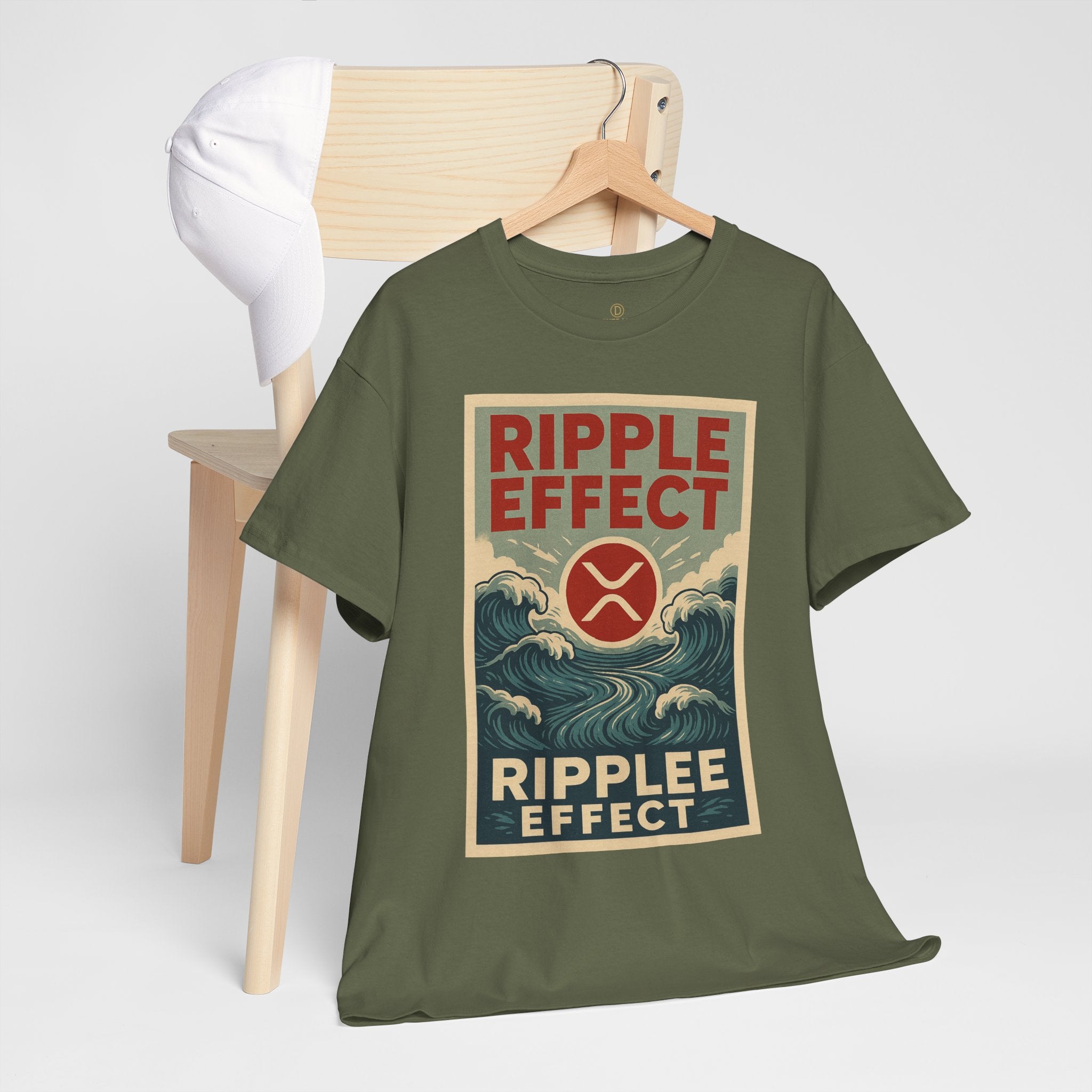Ripple Effect Tee — Vintage Wave XRP Crypto Graphic T-Shirt