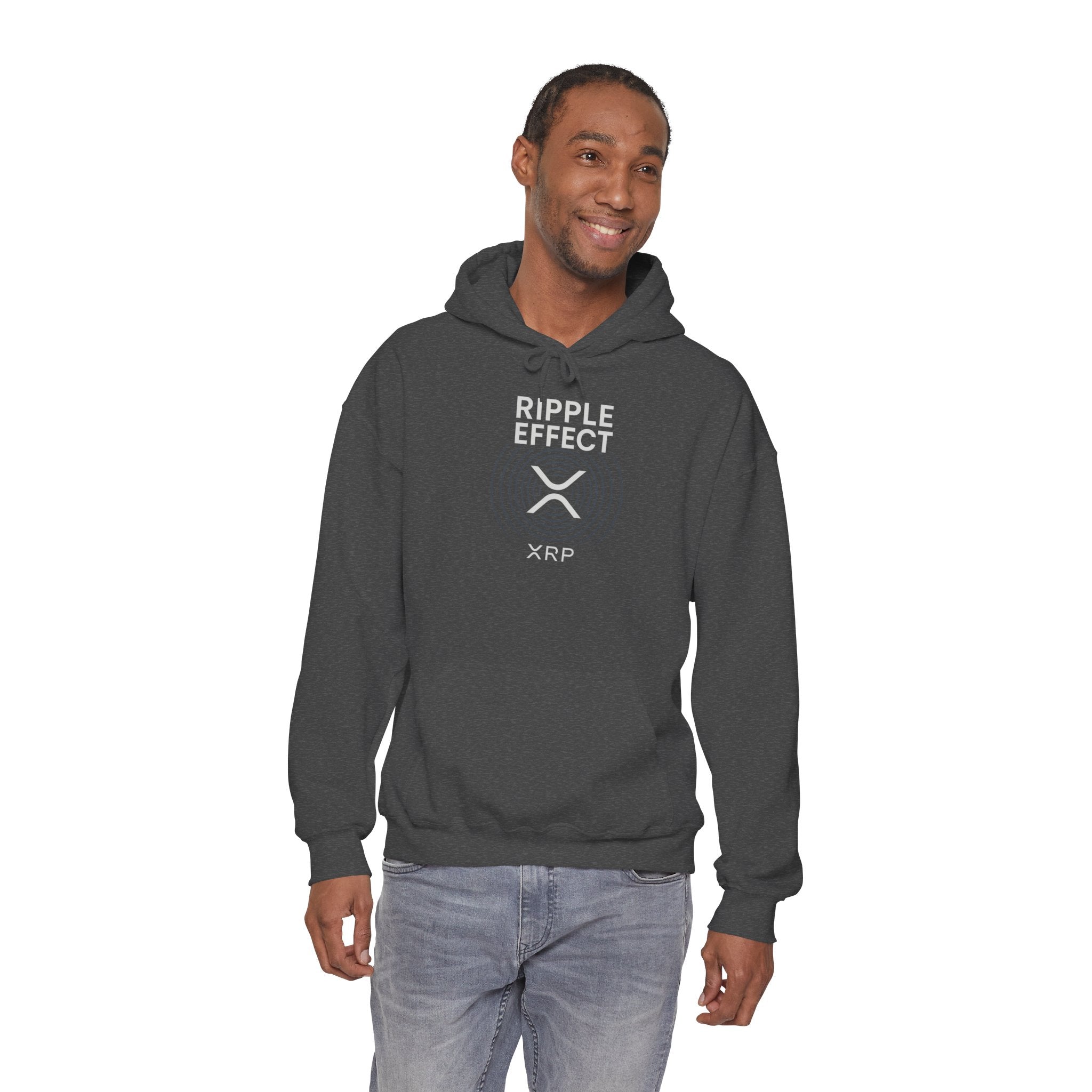 Ripple Effect Hoodie — Minimal Concentric Wave Graphic Sweatshirt