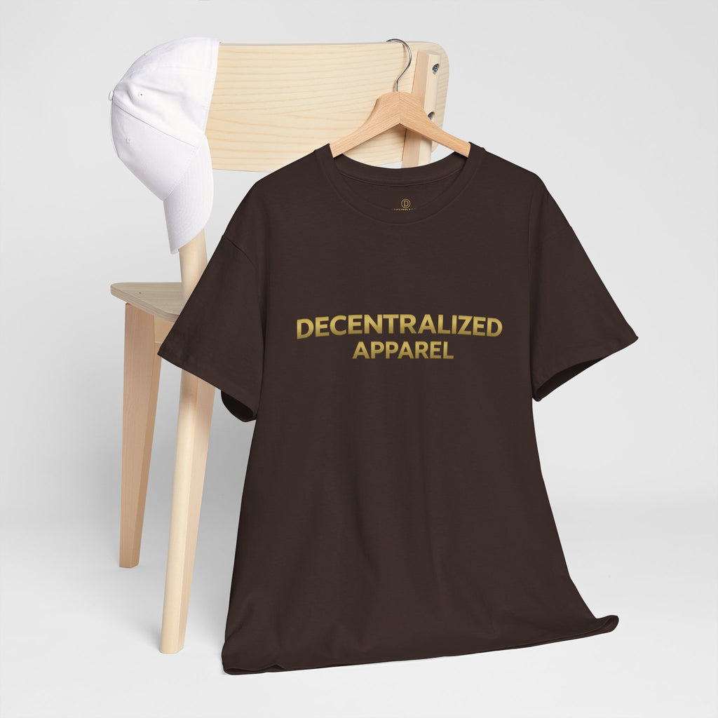 Decentralized Apparel T‑Shirt — Minimal Gold Logo Tee
