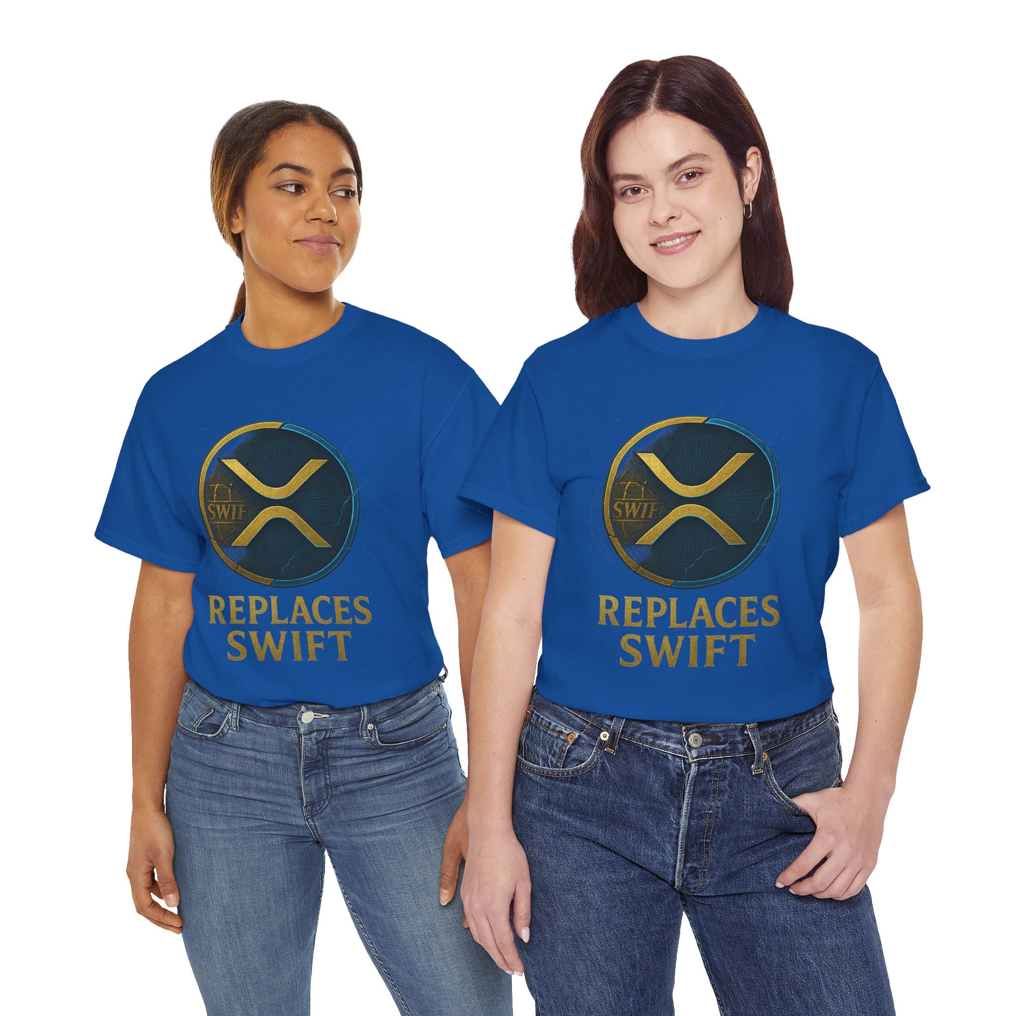 XRP 'Replaces Swift' Cotton Tee — Crypto Ripple Logo T-Shirt