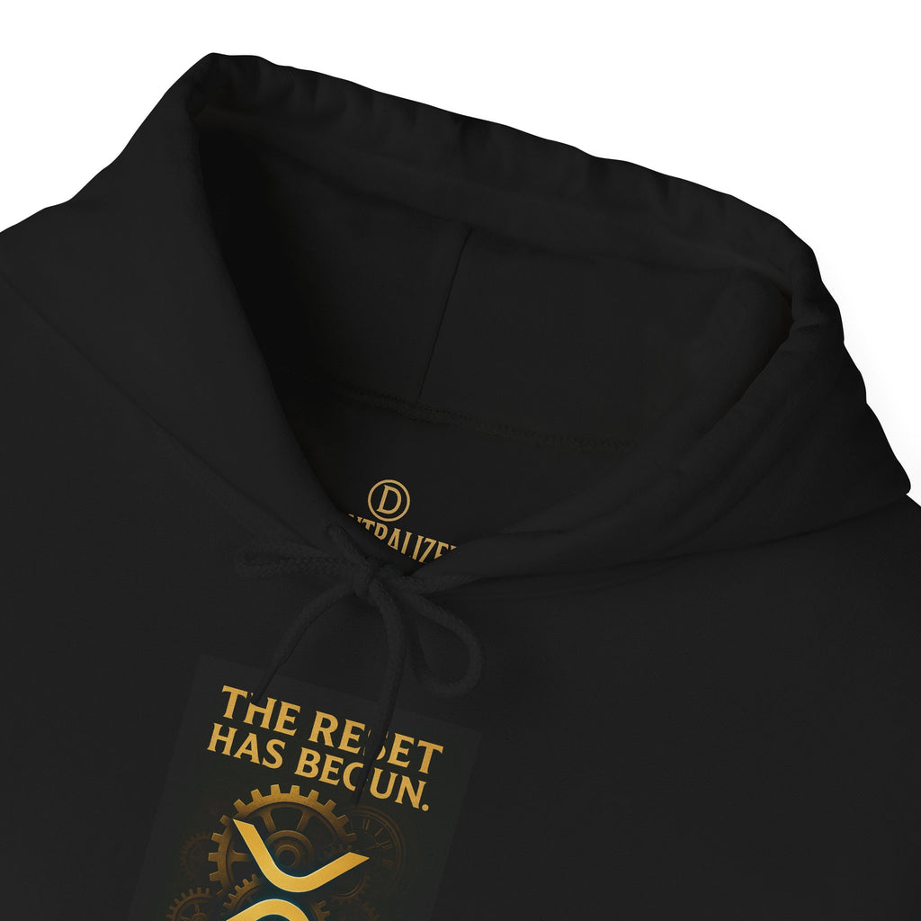 XRP Hoodie — "The Reset Has Begun" Crypto Logo Pullover