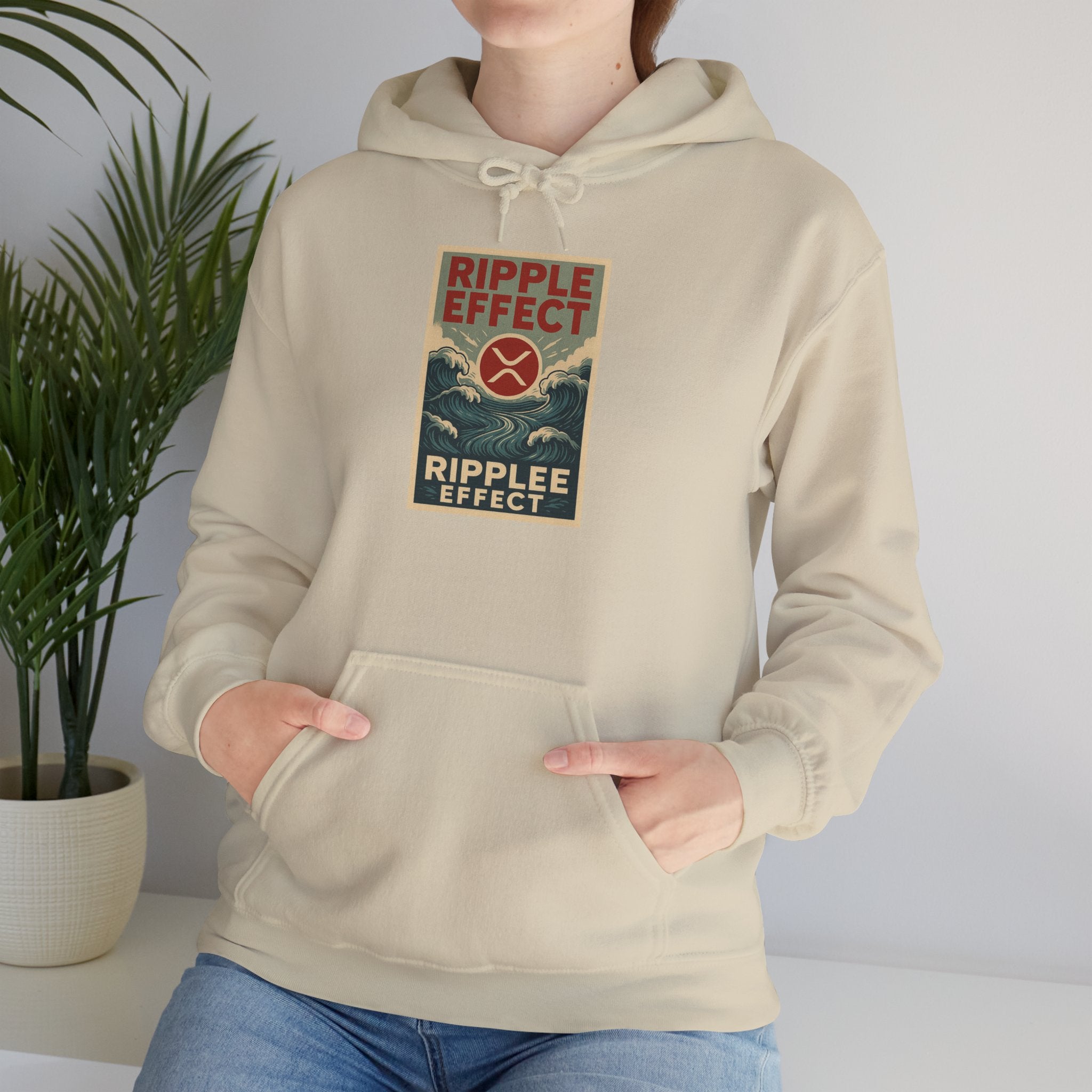 Ripple Effect Hoodie – Vintage Ocean Wave Graphic Hooded Sweatshirt