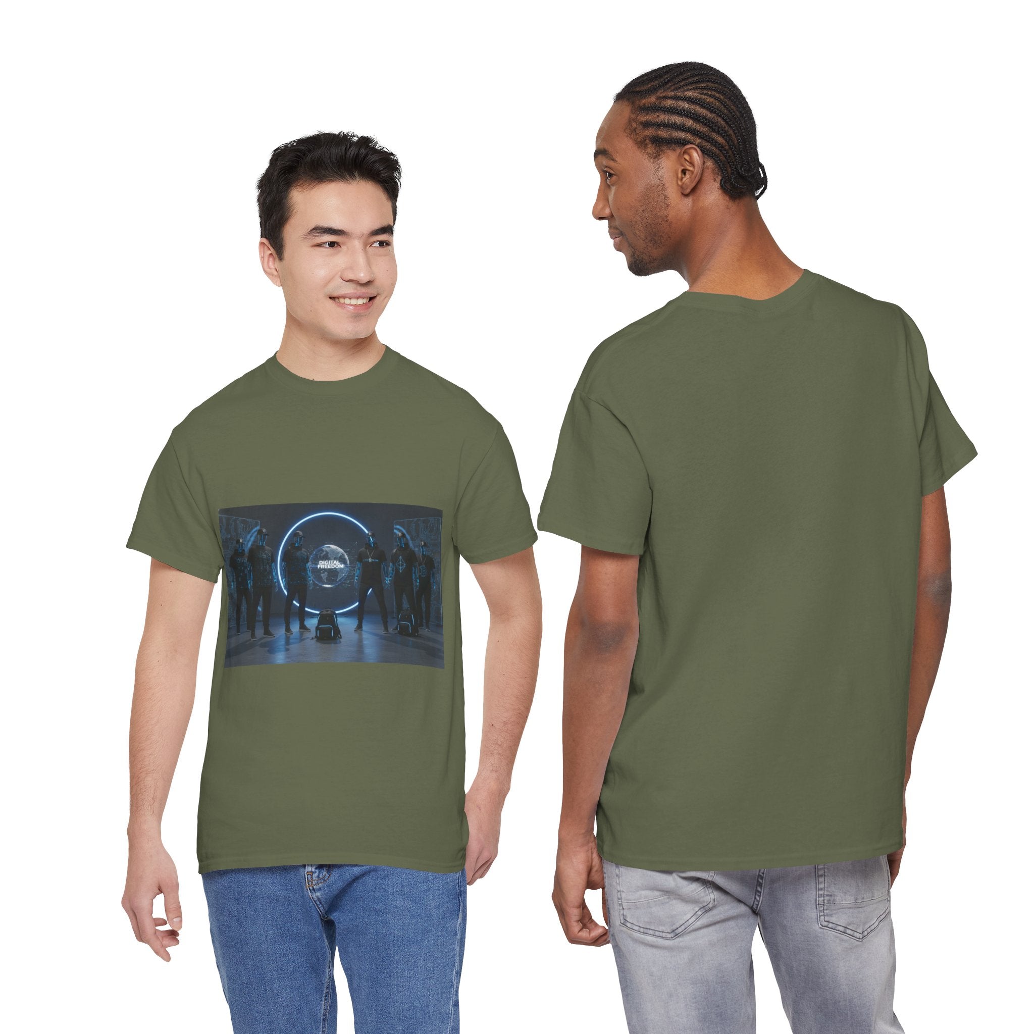 Sci‑Fi Portal Graphic Tee — Futuristic Neon Crew T-Shirt