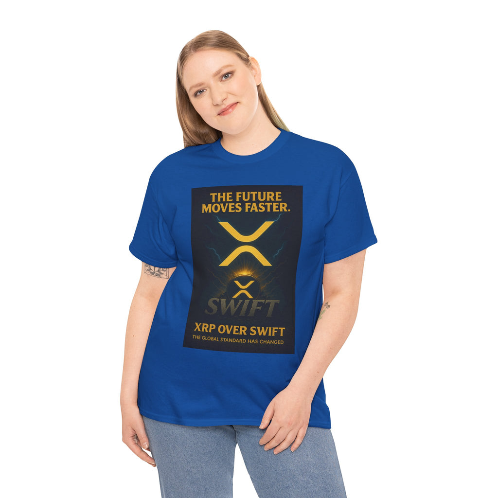 XRP Swift Crypto T-Shirt — “The Future Moves Faster” XRP Over Swift Tee