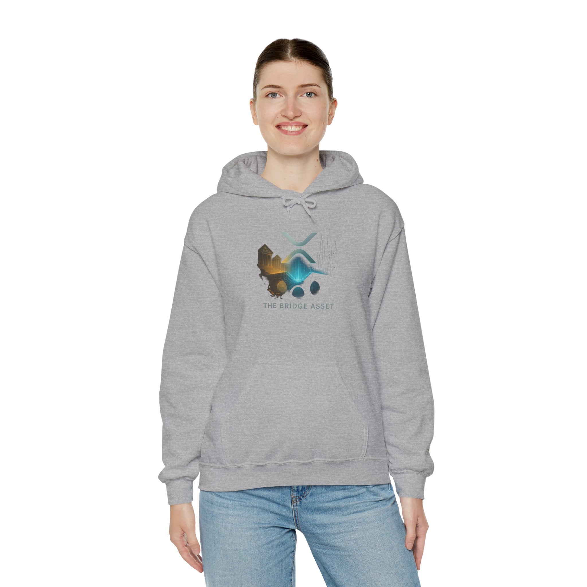 Bridge Asset Logo Hoodie — Minimal Crypto XRP Design