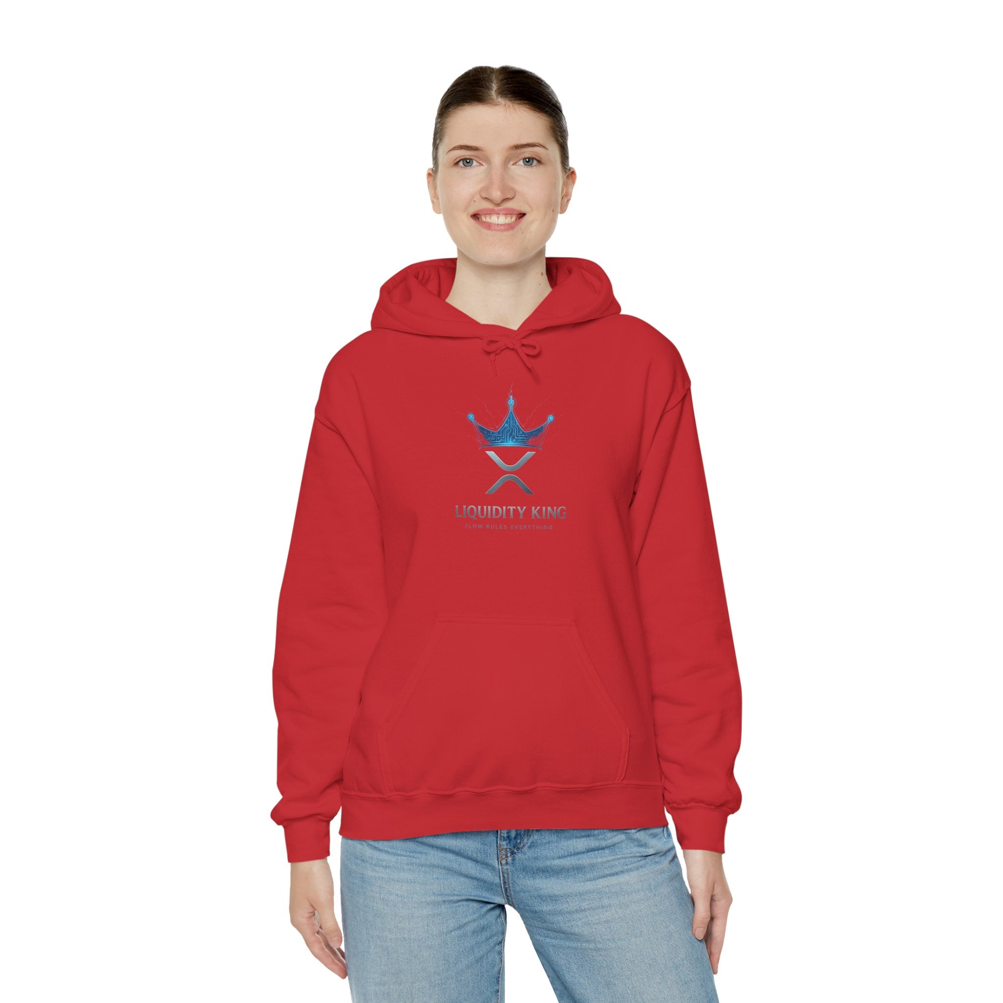 Liquidity King Hoodie — Blue Crown Logo Pullover