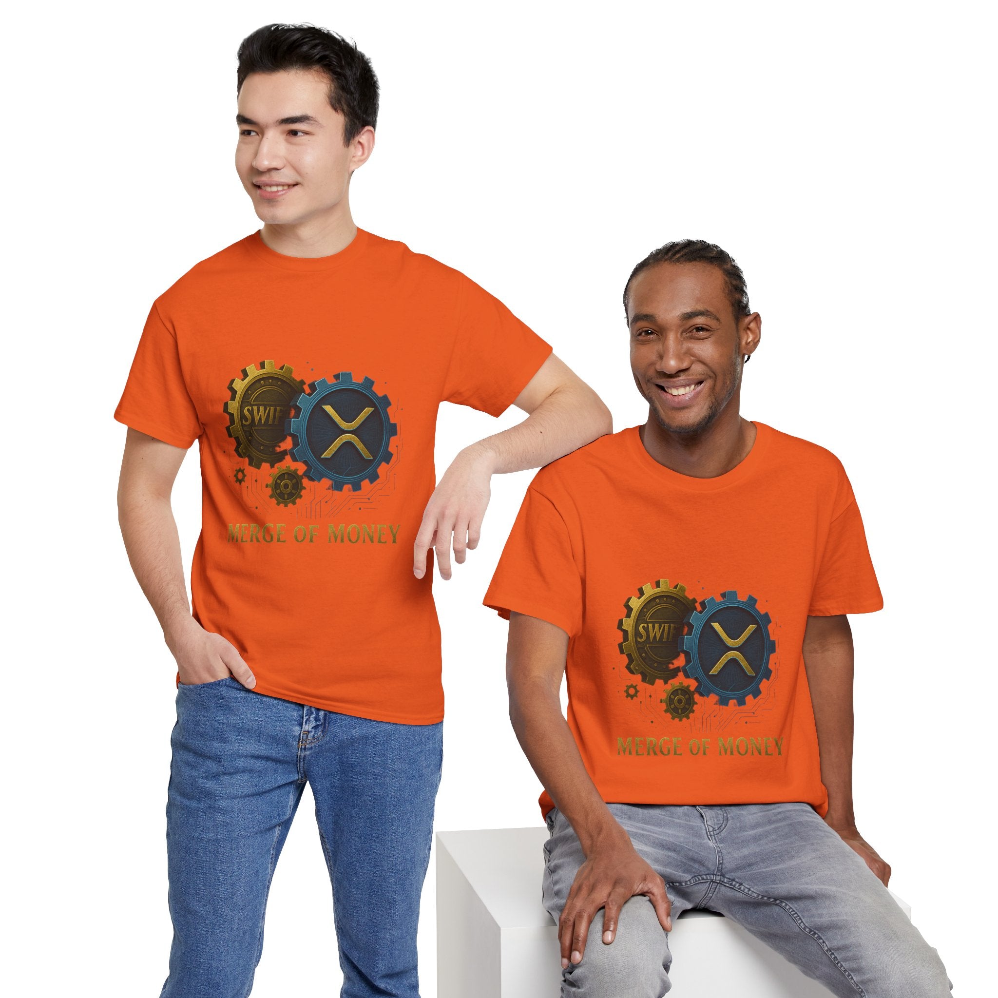 Merge of Money Tee - Cryptocurrency Gears XRP & SWI Crypto T-Shirt