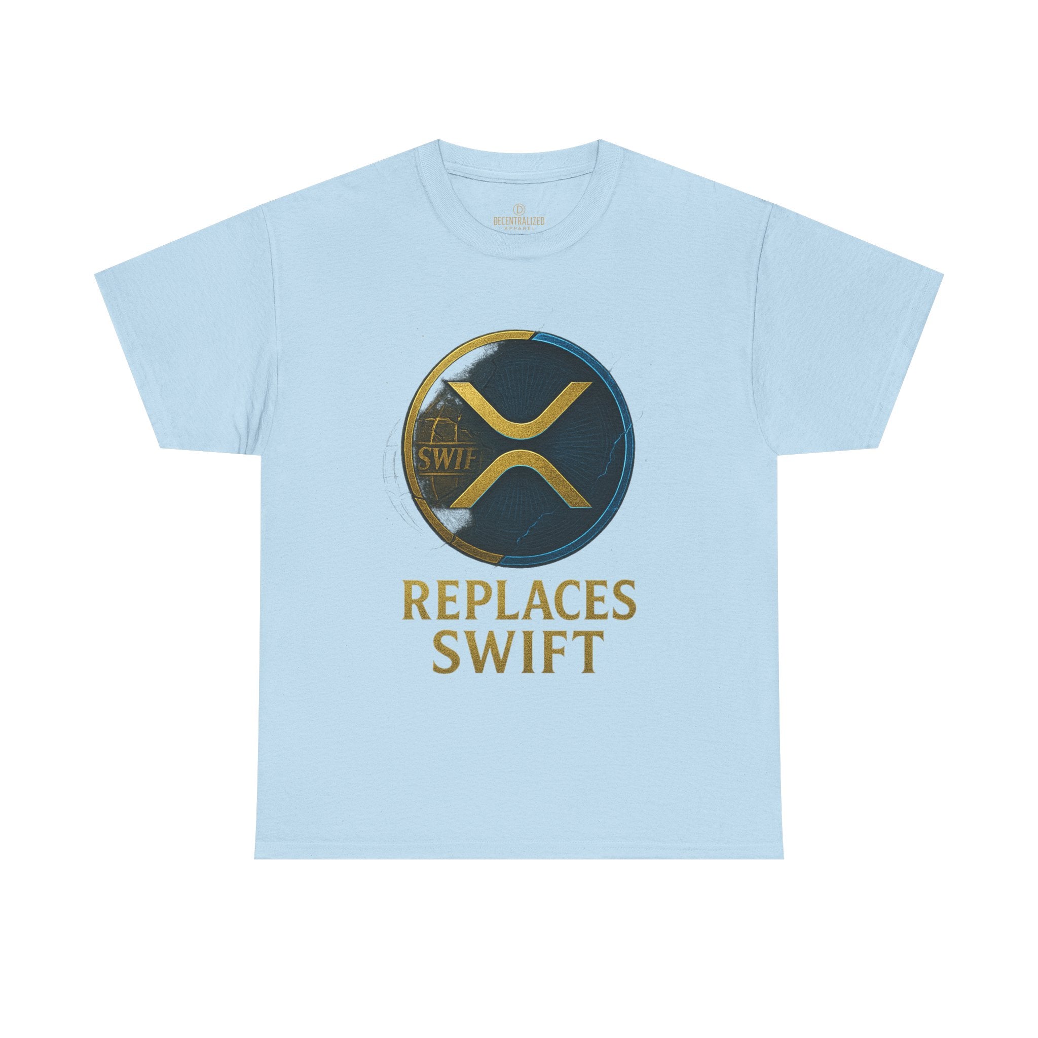 XRP 'Replaces Swift' Cotton Tee — Crypto Ripple Logo T-Shirt