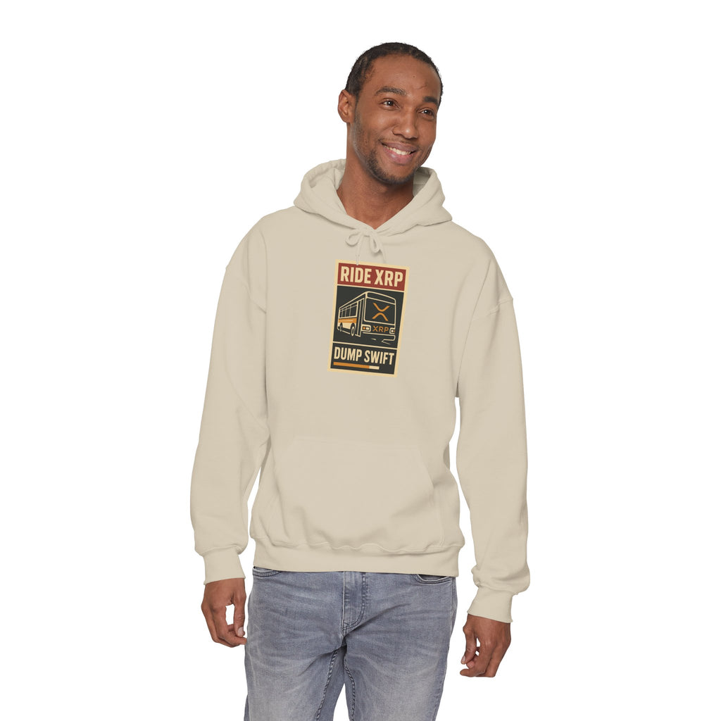 XRP Crypto Hoodie — "Ride XRP, Dump Swift" Retro Badge