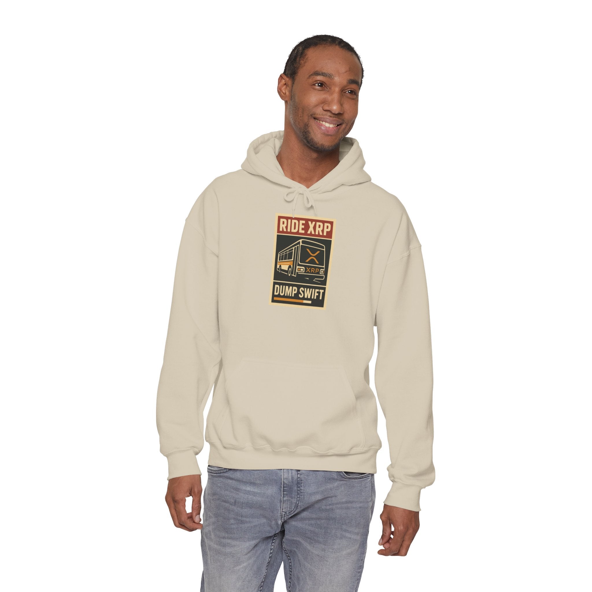 XRP Crypto Hoodie — "Ride XRP, Dump Swift" Retro Badge