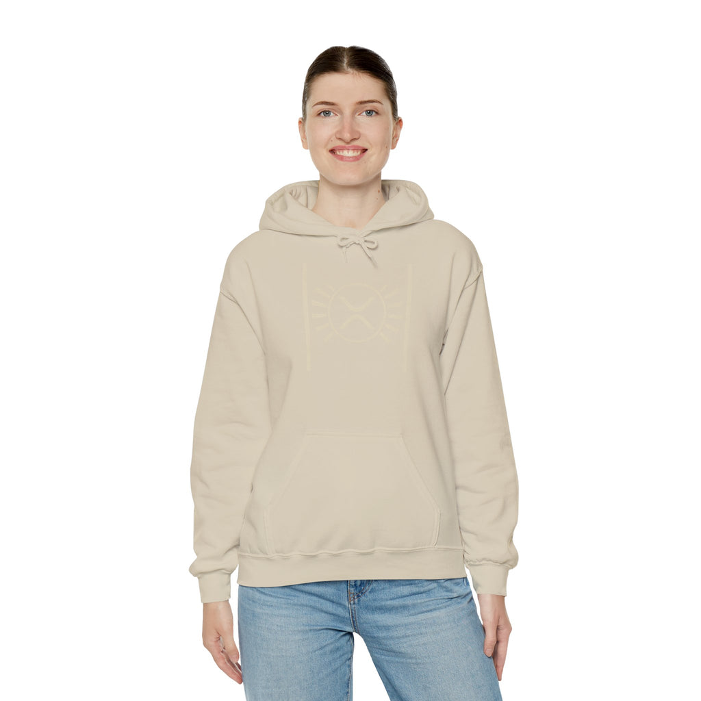 XRP Minimalist Logo Hoodie — Crypto Sun Symbol Sweatshirt
