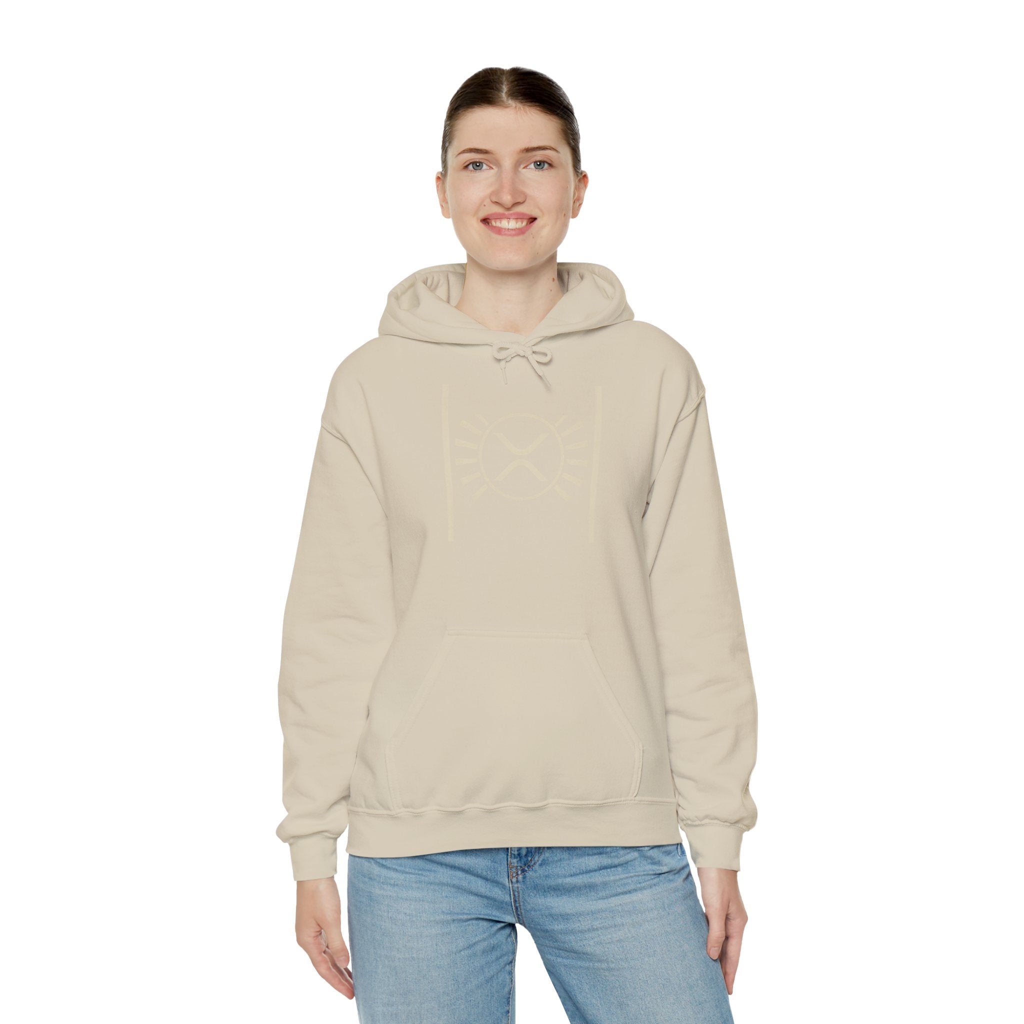 XRP Minimalist Logo Hoodie — Crypto Sun Symbol Sweatshirt