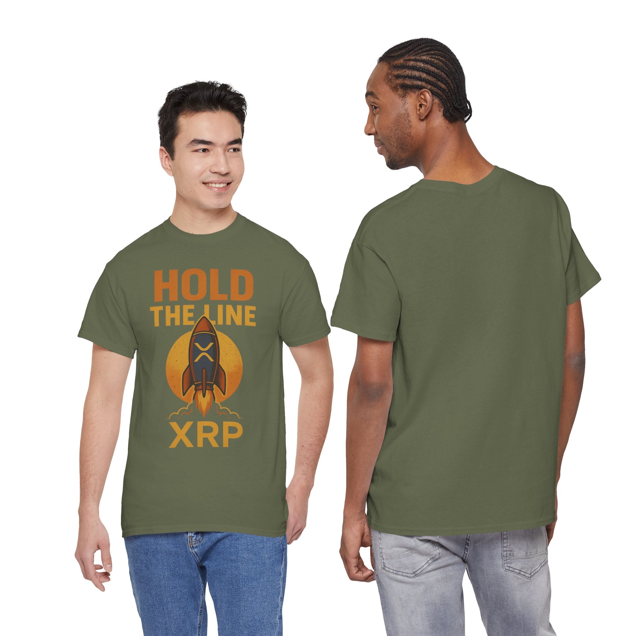 XRP Hold The Line Rocket Tee — Crypto Investor T‑Shirt