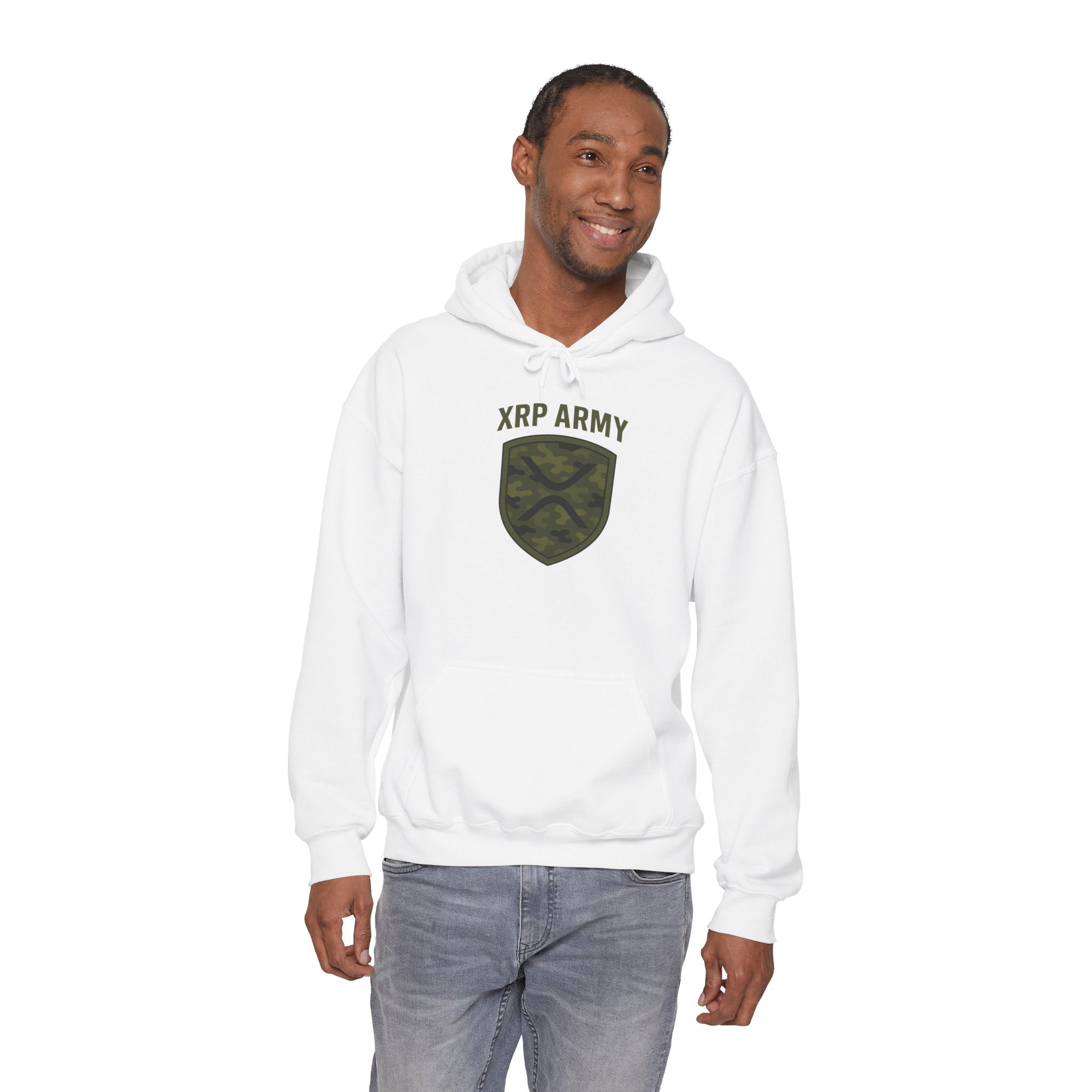 XRP Army Hoodie – Crypto Shield Camouflage Sweatshirt
