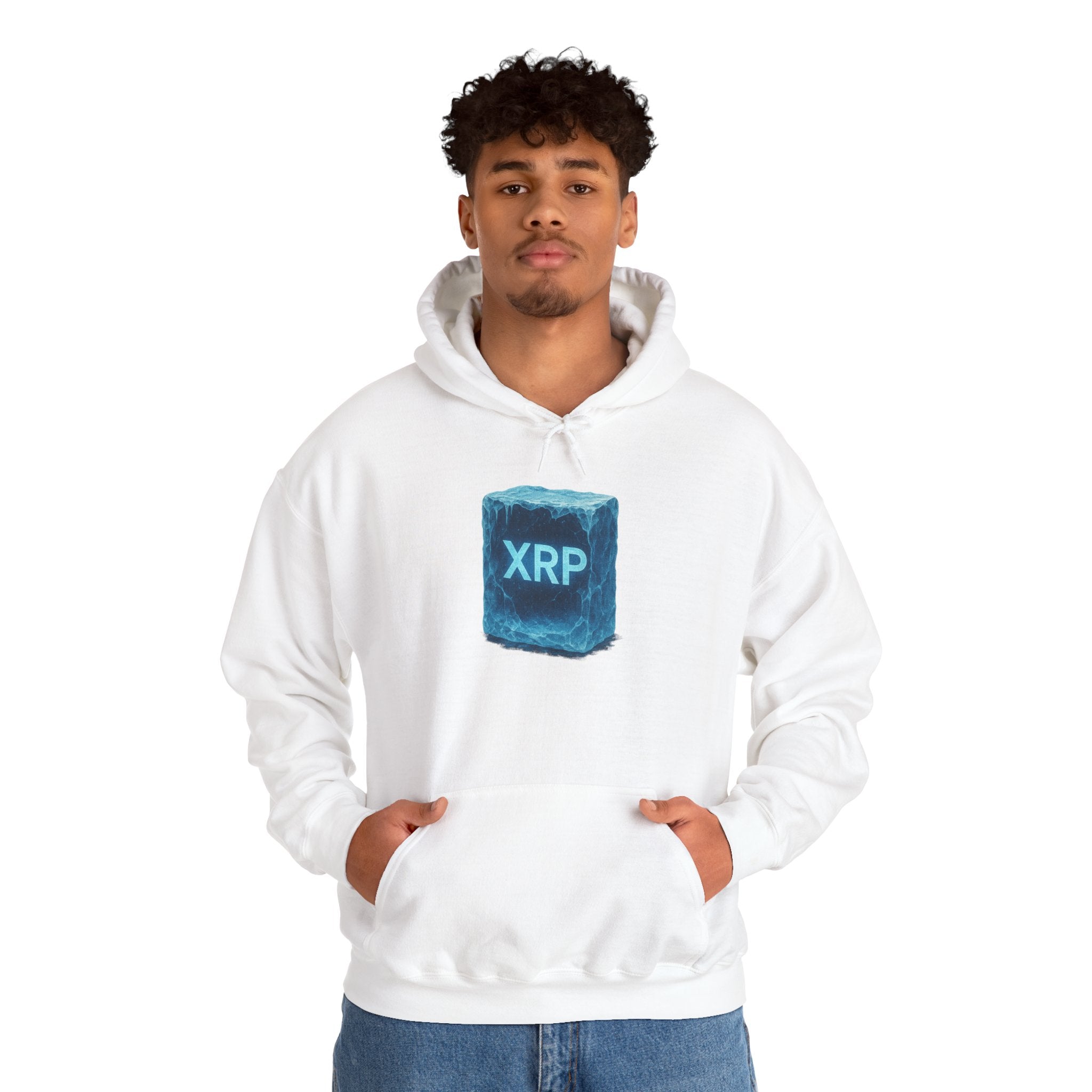 XRP Frozen Cube Hoodie — Crypto Ice Block Sweater for XRP Fans