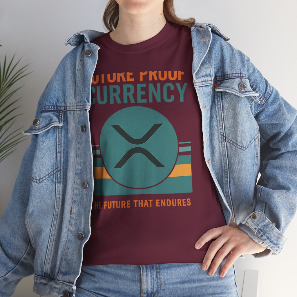 RIPPLE XRP 'Future Proof Currency' Graphic Tee — Crypto Retro Logo Shirt