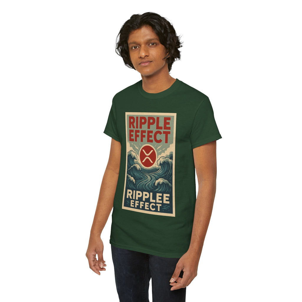 Ripple Effect Tee — Vintage Wave XRP Crypto Graphic T-Shirt