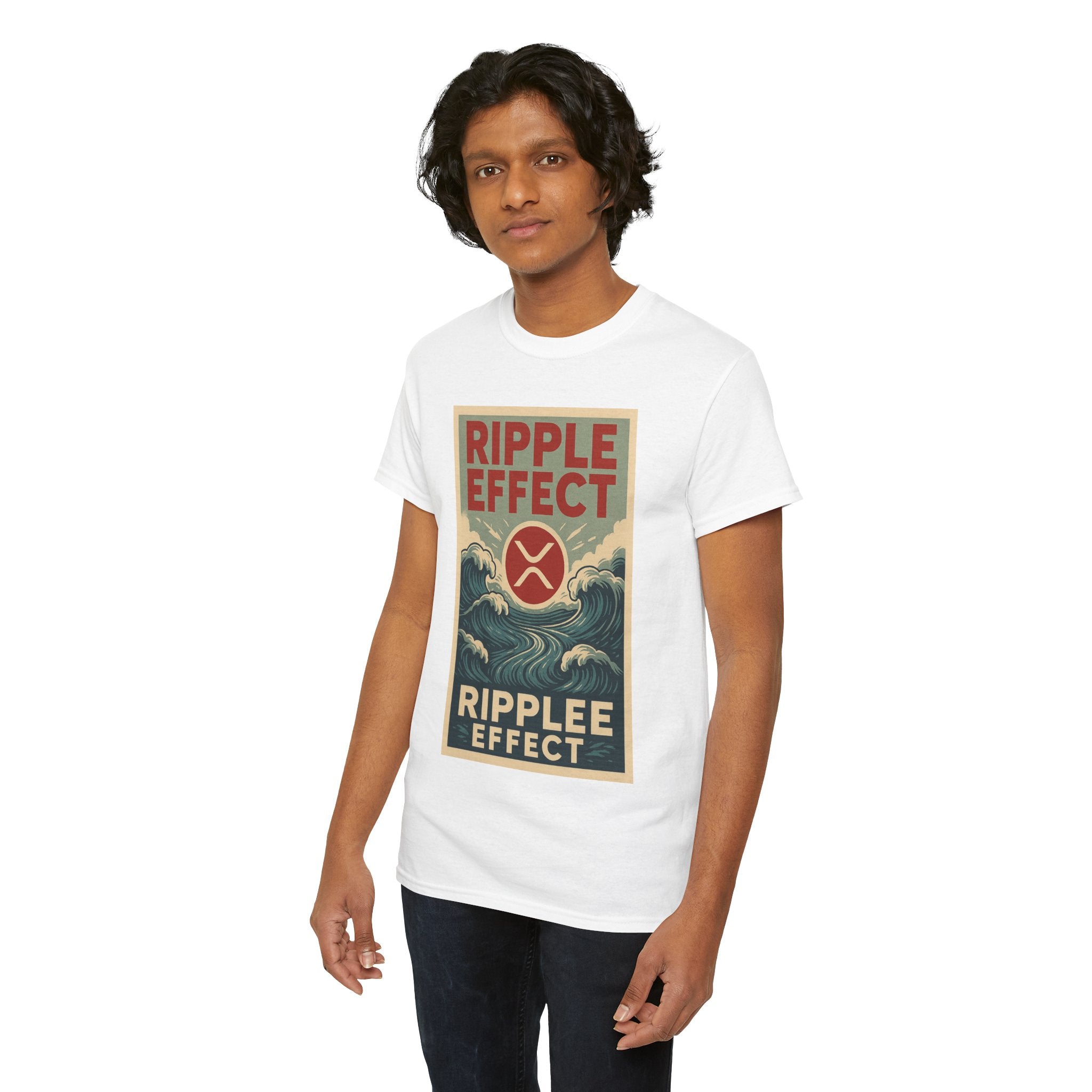 Ripple Effect Tee — Vintage Wave XRP Crypto Graphic T-Shirt