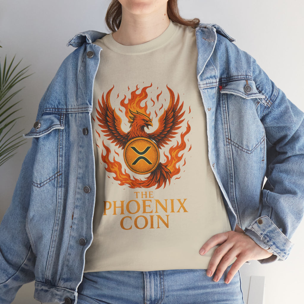 Phoenix Coin T‑Shirt — Fiery Phoenix Crypto Logo Tee