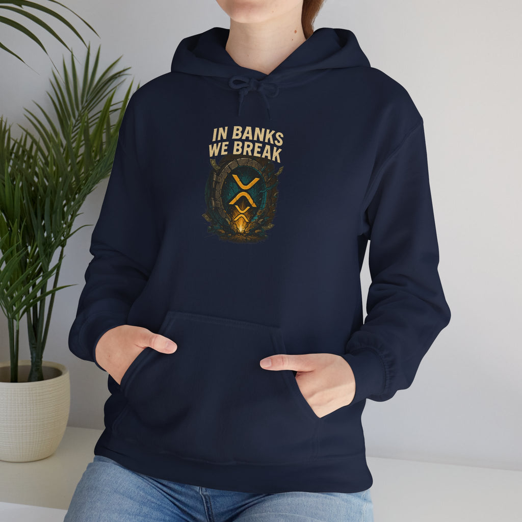 Hoodie — 'In Banks We Trust' Crest Pullover