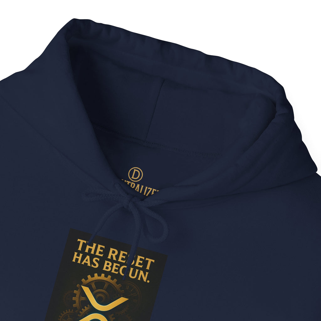 XRP Hoodie — "The Reset Has Begun" Crypto Logo Pullover