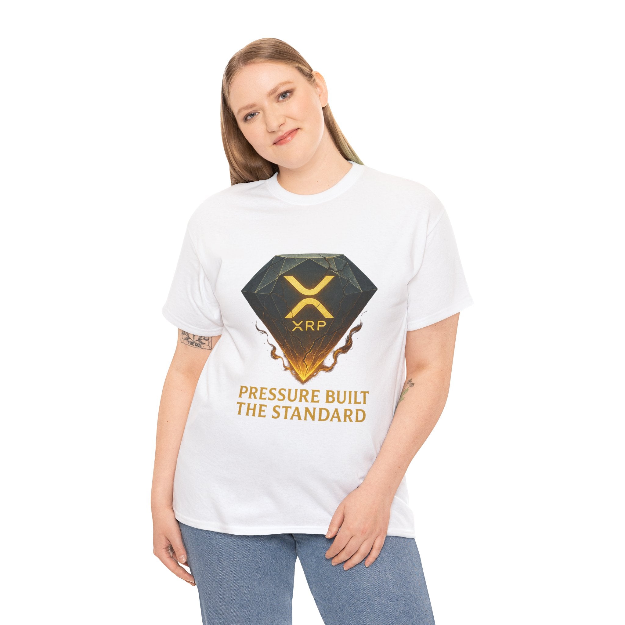 XRP Diamond Tee — "Pressure Built The Standard" Crypto Graphic T‑Shirt