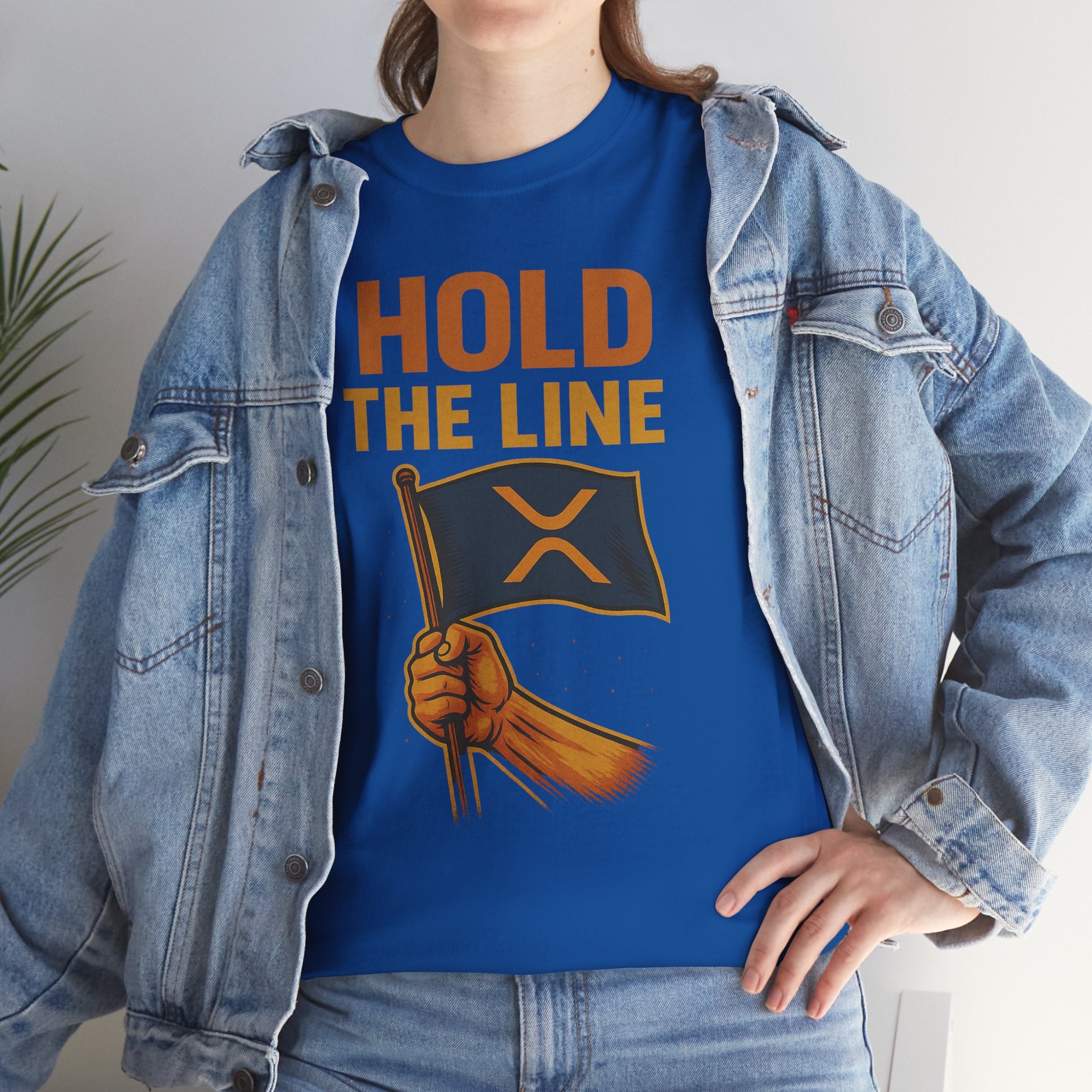 Hold The Line Tee — Bold Flag Graphic Cryptocurrency XRP Shirt