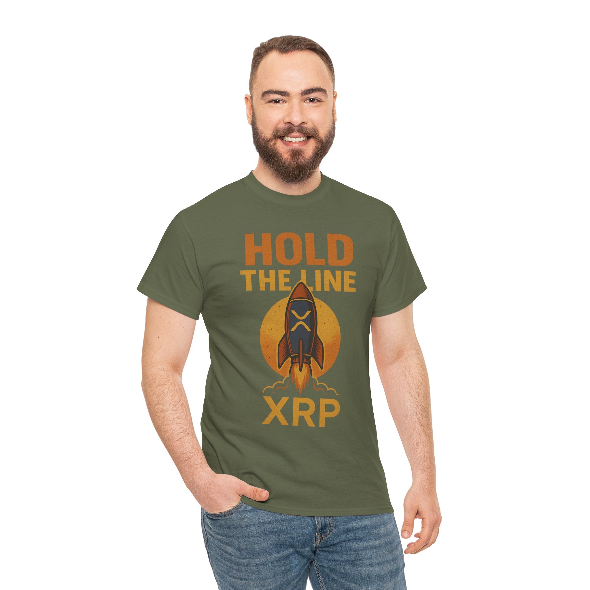 XRP Hold The Line Rocket Tee — Crypto Investor T‑Shirt